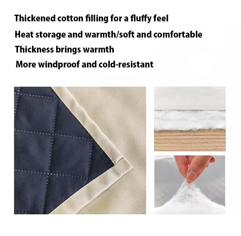 Thermal Insulated Window Curtains for Winter - Heavy Duty Thick Soundproof Drapes with Magic Tape, Cold Protection & Energy Saving (Blue, 100x200 cm) - Perfect for Bedroom, Living Room & Office Windows