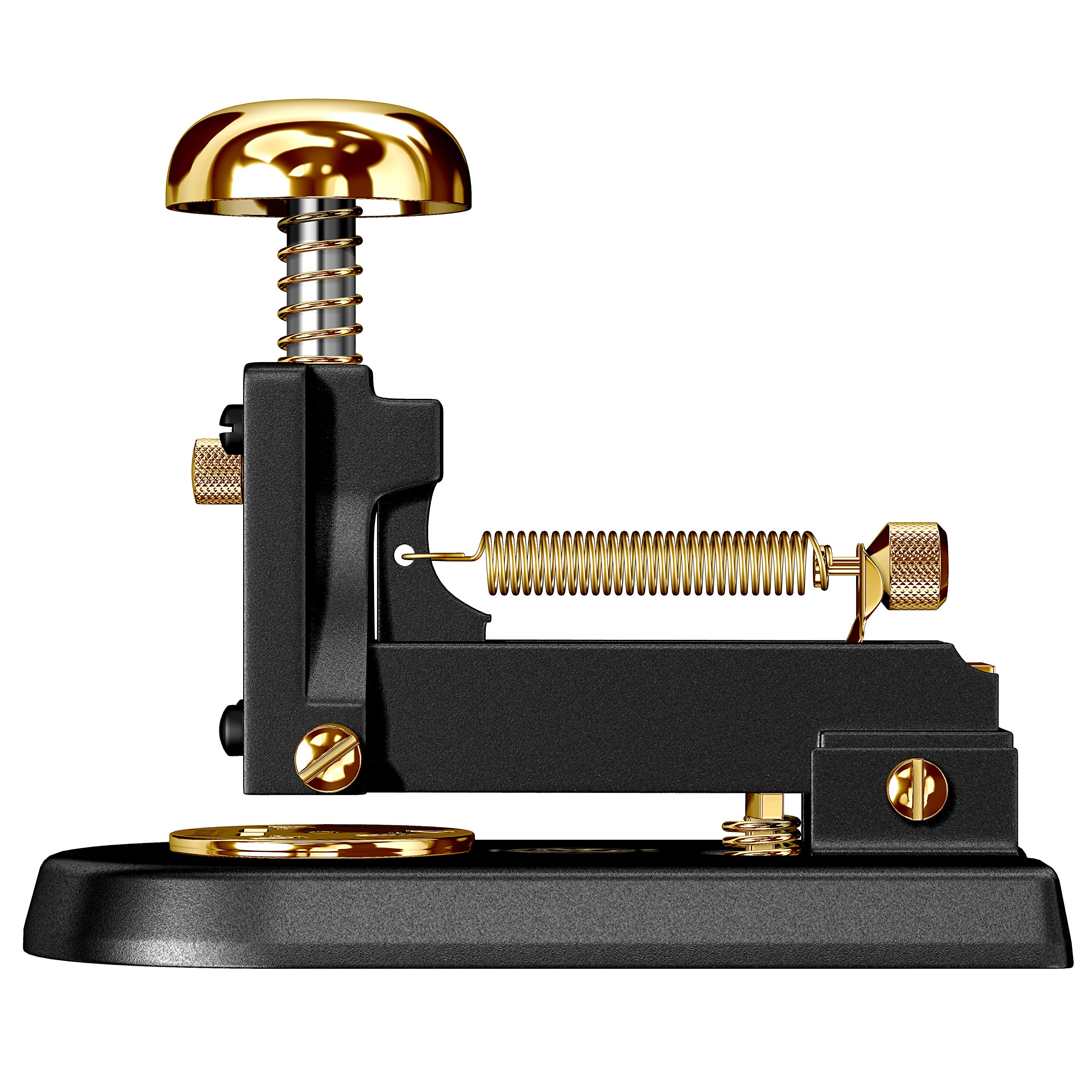 Premium M-1LN Small Black Stapler with 23K Gold Accents - Perfect for Office, School & Home Use