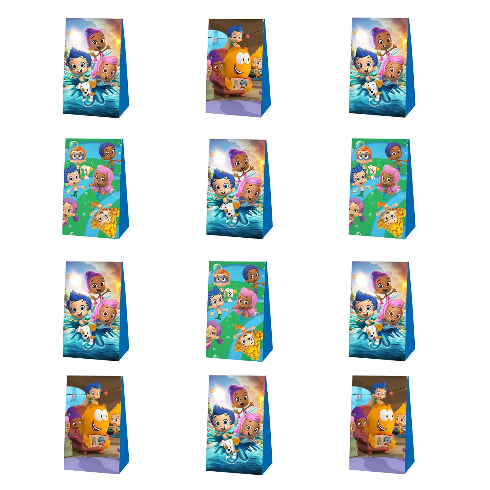 12 Pack Bubble Guppies Party Favor Bags - Kids Birthday Party Supplies, Goodie Bags for Candy & Treats - Perfect for Bubble Guppies Themed Birthday Parties, School Events & Baby Showers