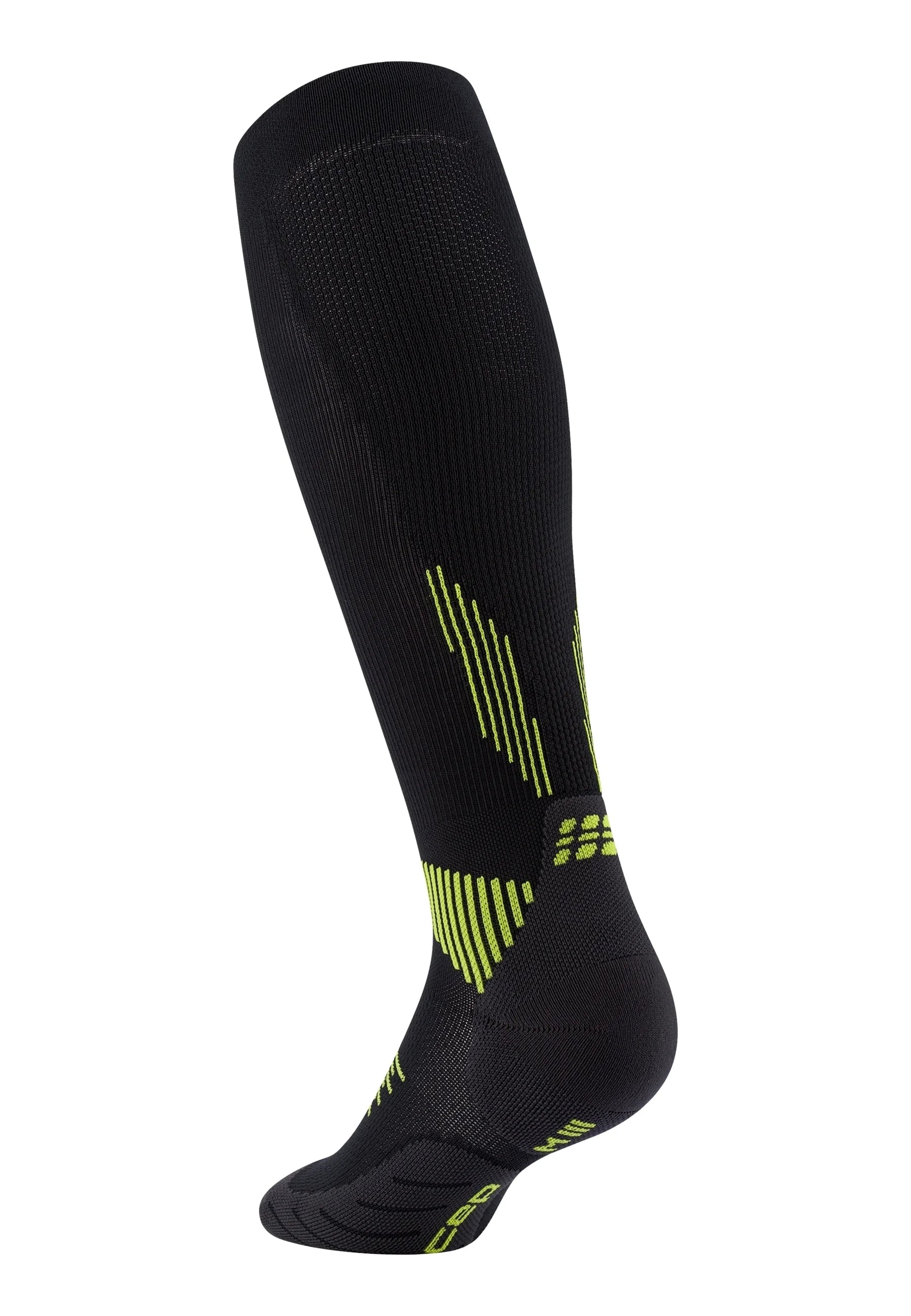 CEP Women's Run Socks Tall 5.0 - Black/Lime - Compression Running Socks for Women - Perfect for Marathon, Jogging & Workout - Moisture Wicking & Arch Support