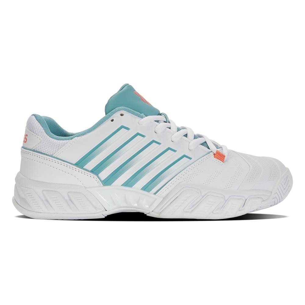 K Swiss Bigshot Light 4 Women's Tennis Shoes - White & Teal - Lightweight Performance Court Shoes for Women - Perfect for Tennis, Training & Casual Wear