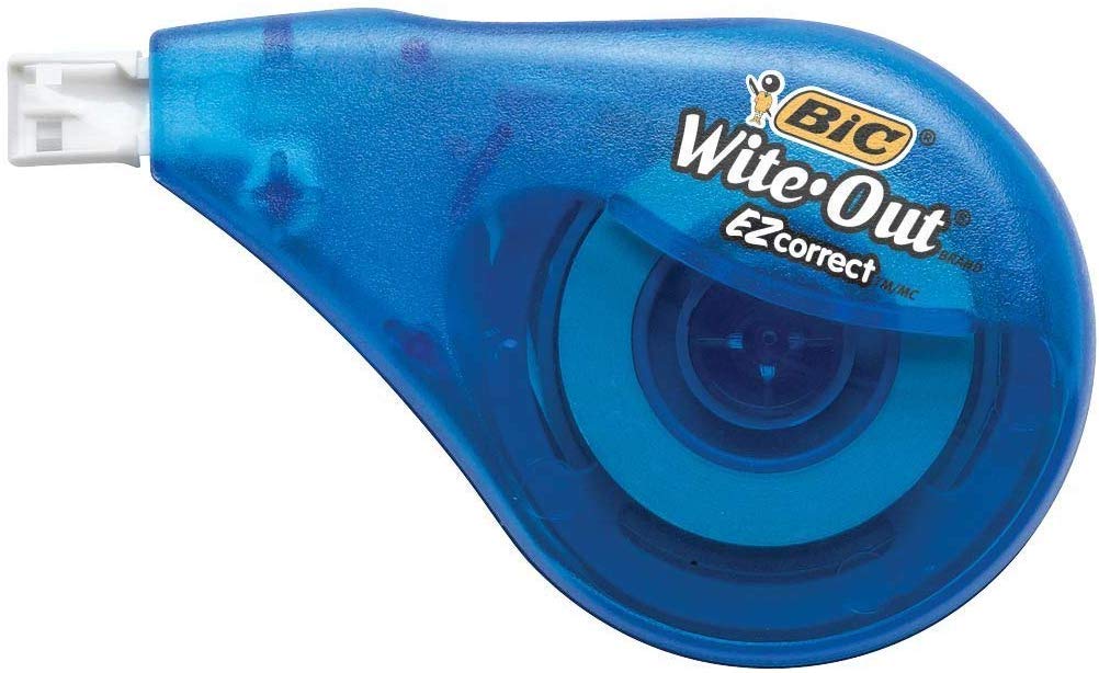 BIC Wite-Out EZ Correct Correction Tape - Quick Dry White Tape for Paper Errors, Office & School Supplies (Great for Homework, Documents & Craft Projects)