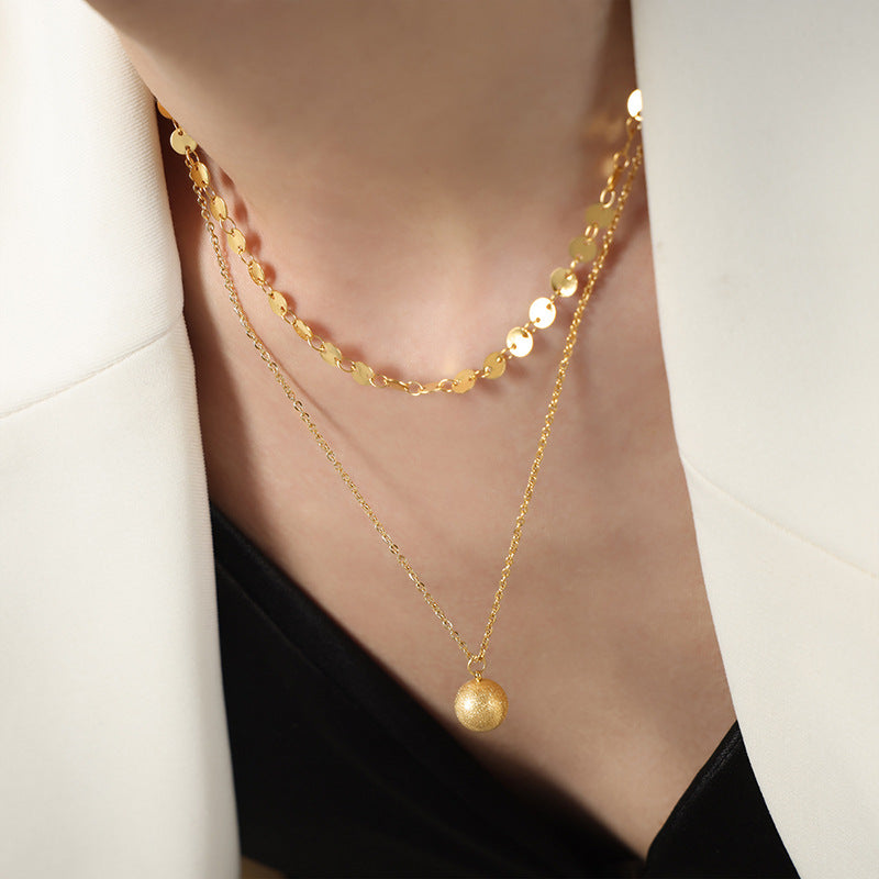 Elegant Gold Disc Ball Pendant Necklace for Women - Minimalist Dainty Jewelry Gift for Her | Perfect for Everyday Wear, Date Nights & Special Occasions