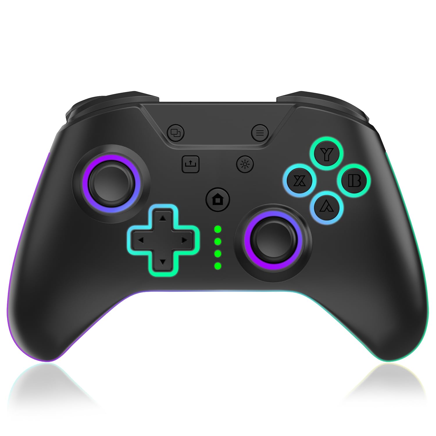BUERTT Wireless Xbox One Controller with RGB LED Lights - Compatible with Xbox Series X/S, Xbox One X/S - Includes 2.4G Wireless Adapter & 3.5mm Audio Jack - Perfect for Gaming, Streaming & Multiplayer Sessions (Black)