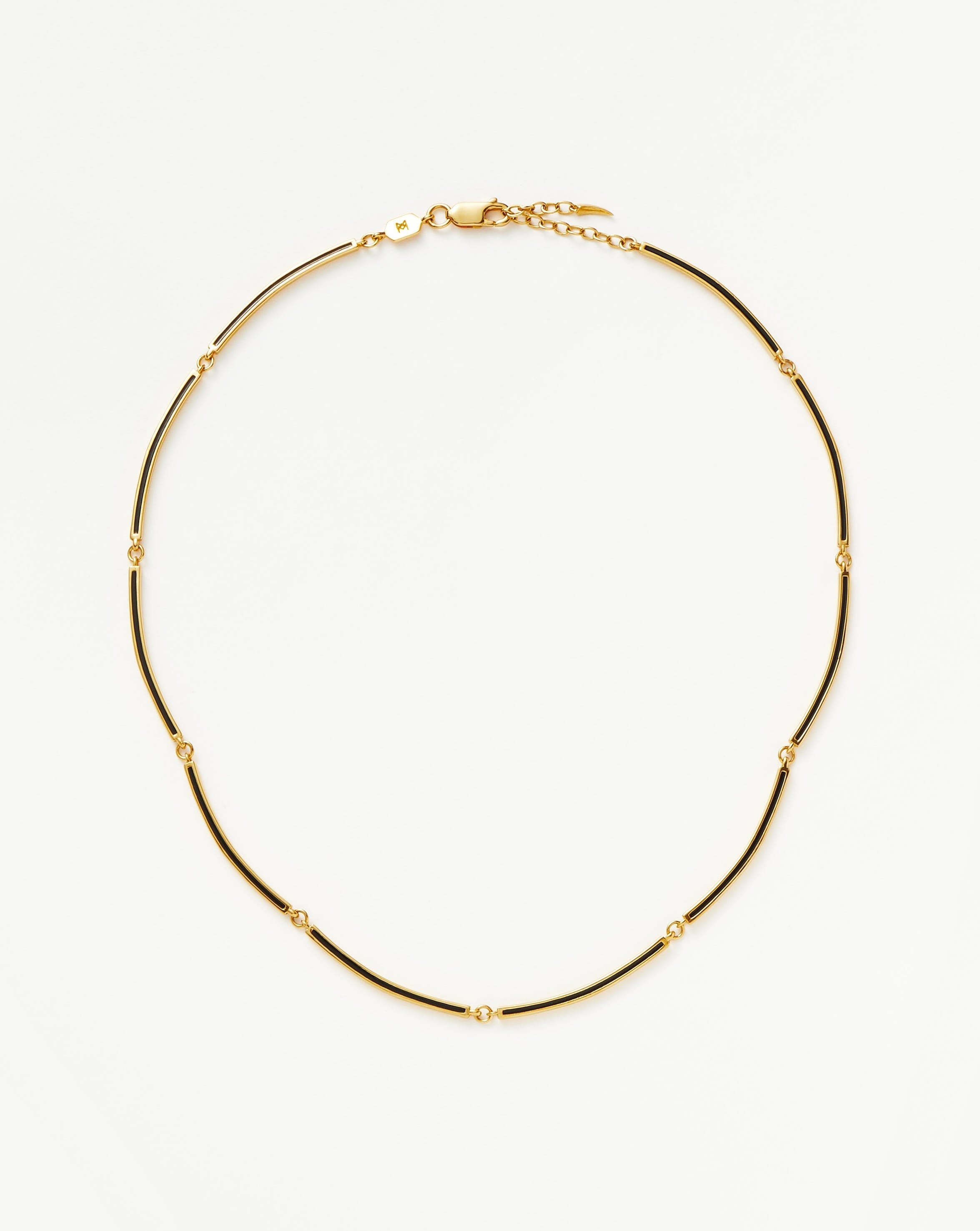 18K Gold Plated Enamel Reversible Byline Link Choker Necklace - Elegant Layering Piece for Women, Perfect for Parties, Dates & Everyday Wear
