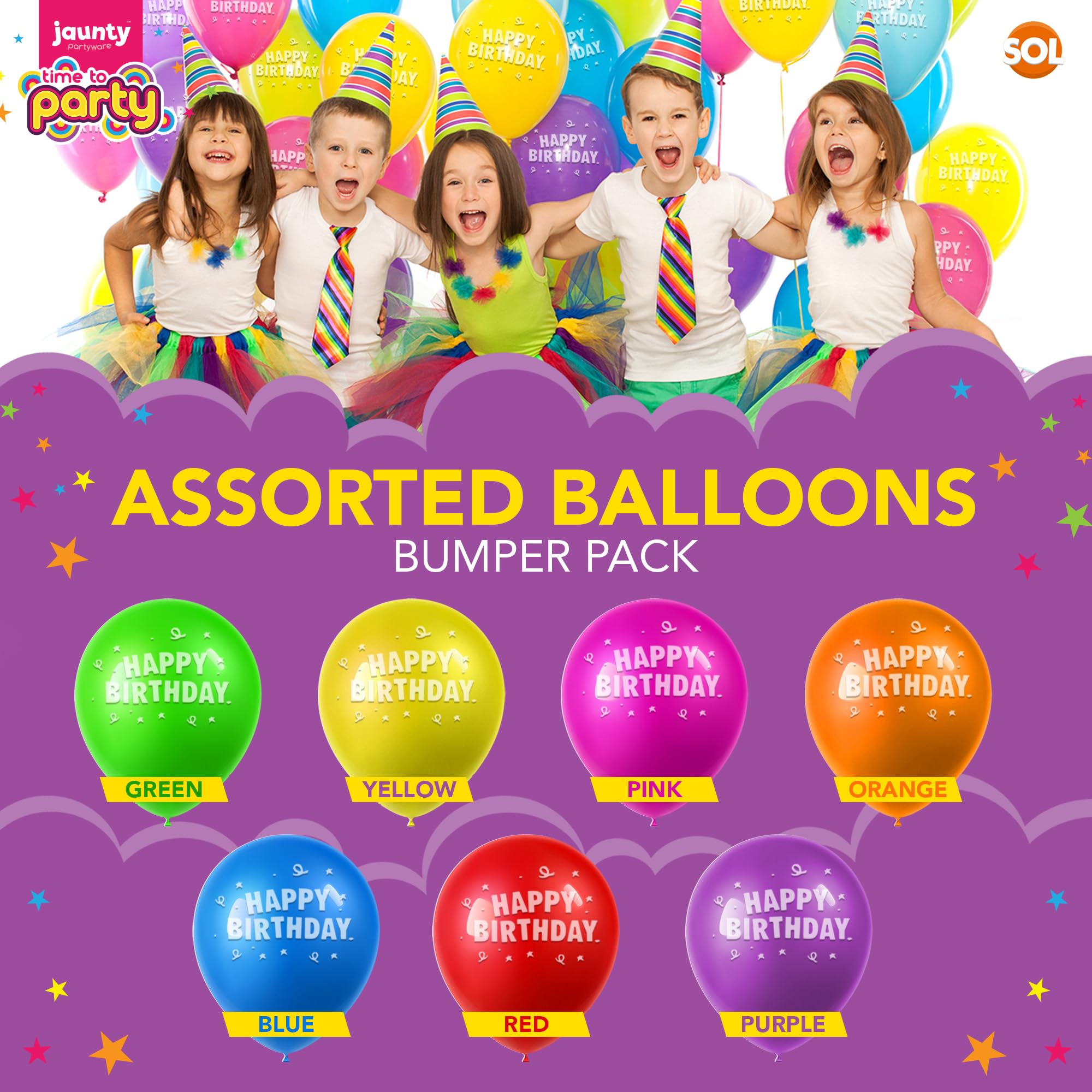 50-Pack Happy Birthday Balloons 9 Inch - Vibrant Latex Party Balloons for Kids Birthday Decorations - Ideal for Balloon Arches, Party Games & Celebrations - Durable Long-Lasting Balloons for Indoor/Outdoor Birthday Parties, Baby Showers & Graduation Events
