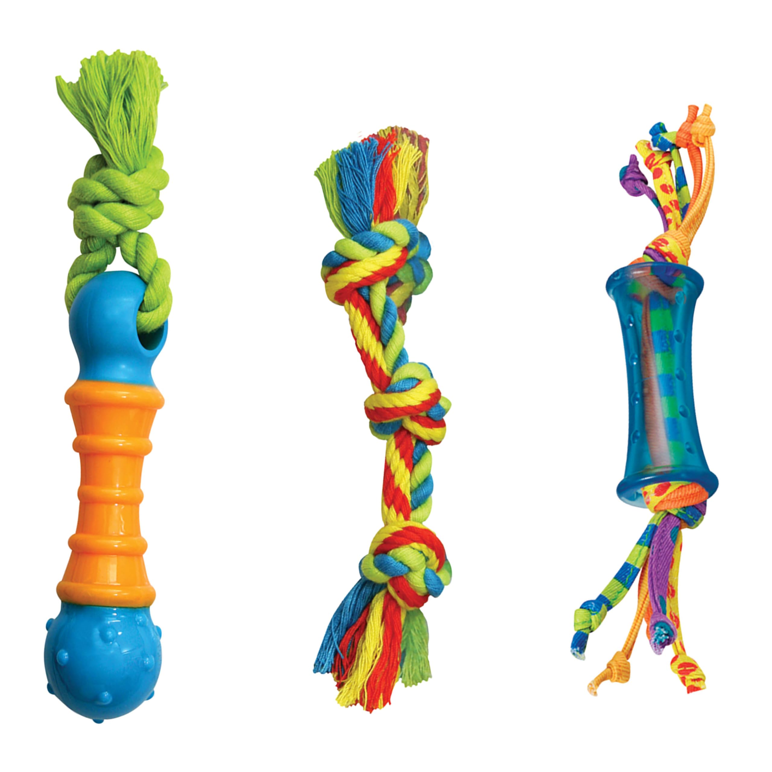 Petstages Orka Mini Dental Dog Chew Toys - 3 Pack for Small Dogs, Puppy Teething & Dental Health - Durable Chew Toys for Aggressive Chewers, Indoor & Outdoor Play