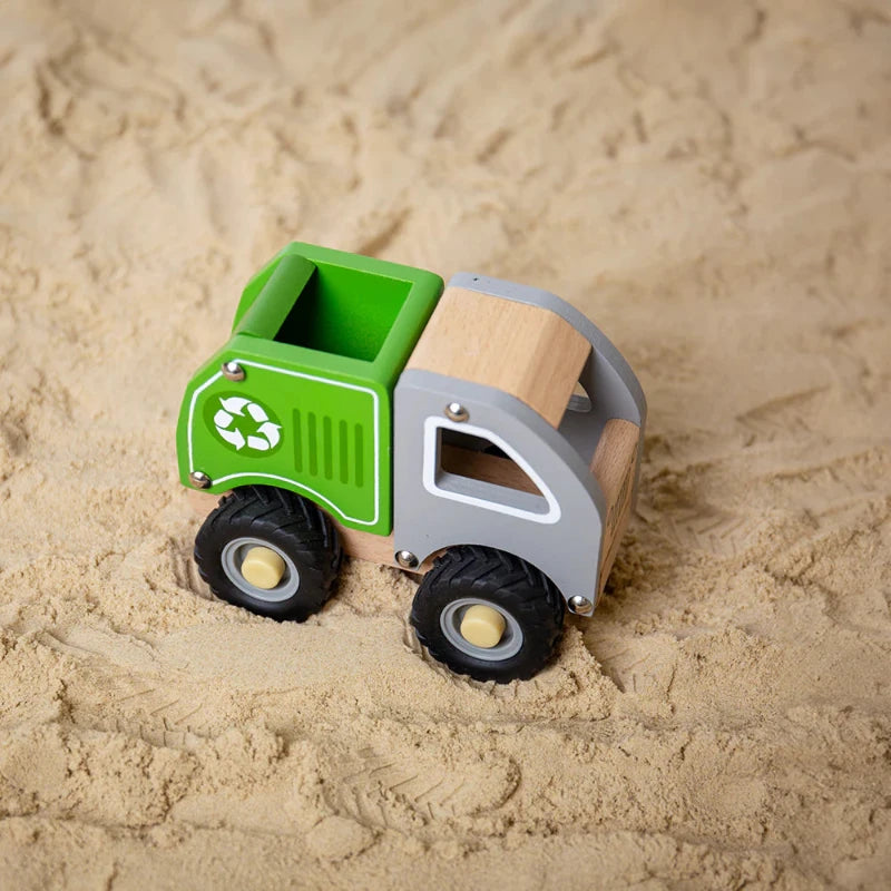 Wooden Recycling Truck Toy for Kids - Eco-Friendly Wooden Toy Truck for Pretend Play & Learning - Perfect for Home, Classroom & Playroom Recycling Education