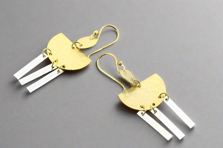 Atum Chandelier Drop Earrings for Women - Elegant Silver & Gold Dangle Earrings for Party, Wedding & Evening Events