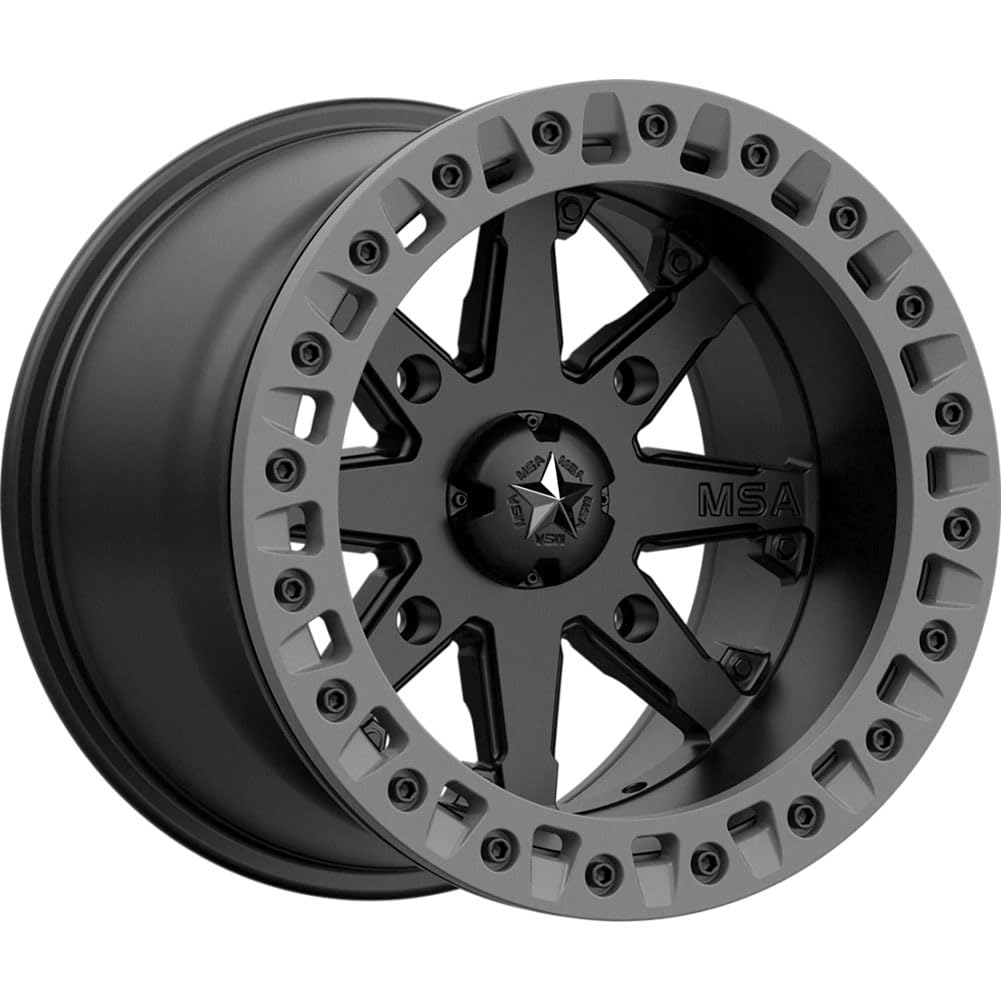4/137 Motosport Alloys M31 Lok2 Beadlock Wheel 15x7 3.5 + 3.5 Satin Black - Compatible with Can-Am Commander 800R XT 2011-2018 | Off-Road ATV & UTV Accessories for Enhanced Traction & Durability