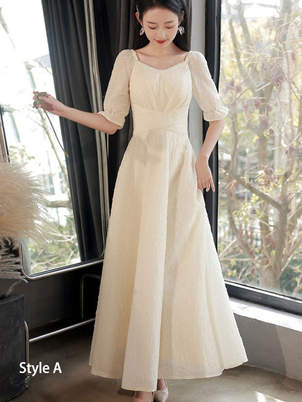 Elegant Champagne A-Line Bridesmaid Maxi Dress for Wedding, Formal Party & Special Occasions - Perfect for Bridesmaids, Prom & Evening Events