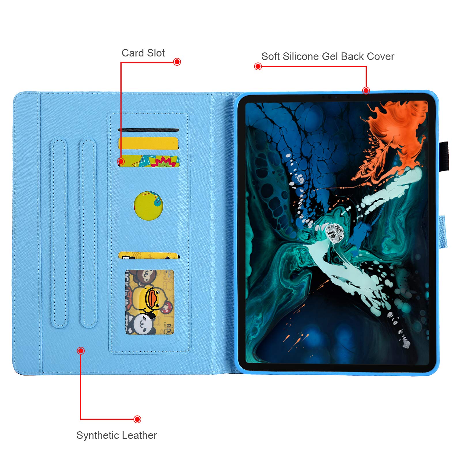 Dteck iPad Air 11'' Case 2024 & iPad Pro 11 Case - Premium PU Leather Smart Folio with Card Slots, Auto Wake/Sleep, Stand & Wallet Protection | Perfect for Work, Travel & Daily Use | Music Panda Design