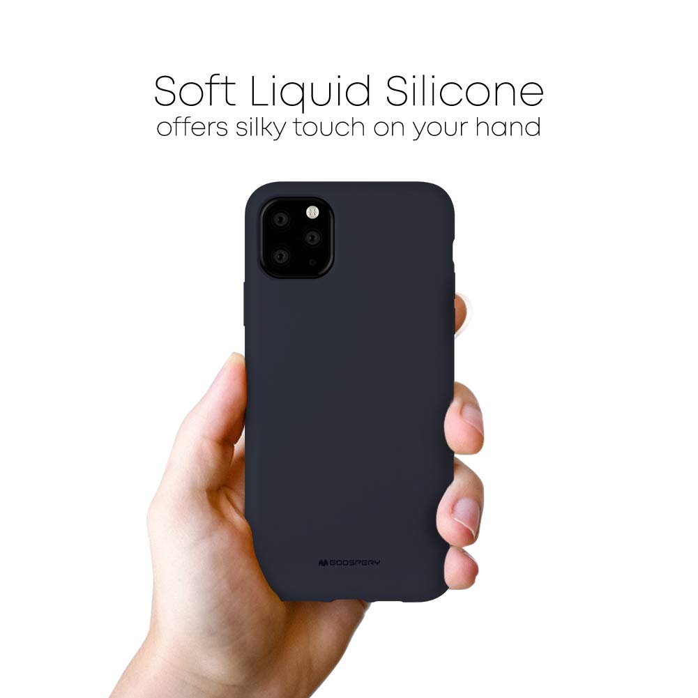 Premium Liquid Silicone Case for Apple iPhone 11 Pro Max (6.5 Inch) - Shockproof Jelly Rubber Bumper with Soft Microfiber Lining - Navy Blue - Perfect for Daily Protection & Stylish Look