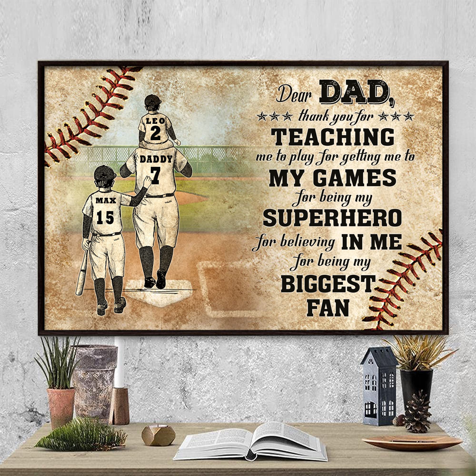 Personalized Baseball Dad Gifts - Father's Day, Birthday & Christmas Decor