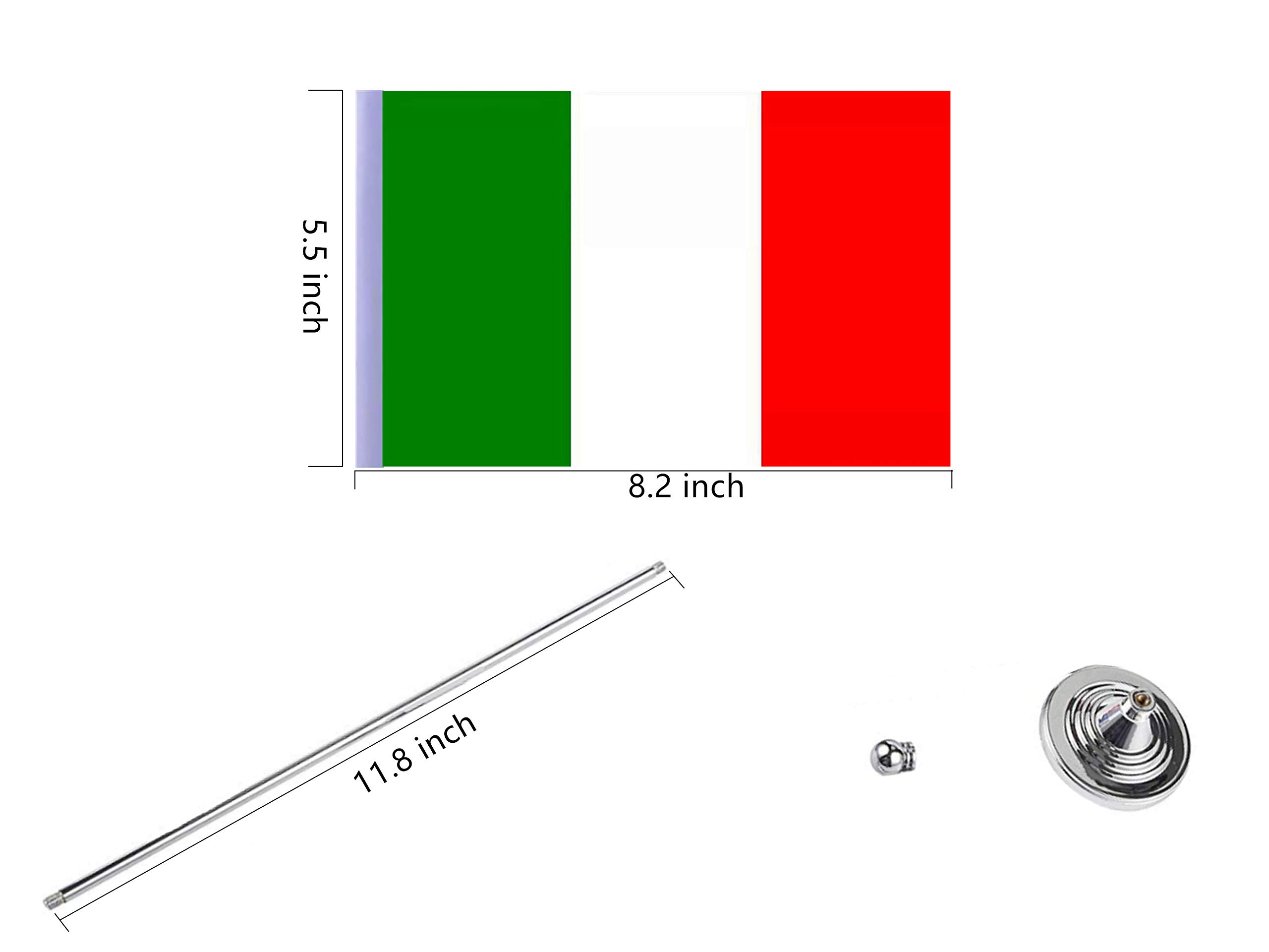 Mini Italian Desk Flag - Small Italy Office Flag for Home, Garden & Office Decor - Perfect for Festivals, Events & Celebrations - Ideal for Home & Office Decoration Scenes