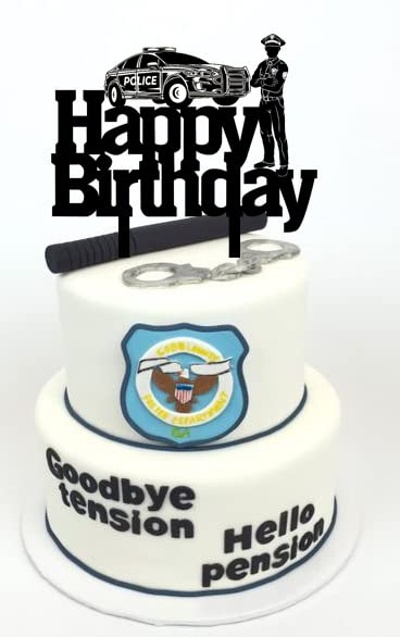 Police Officer Birthday Cake Topper - Perfect for Public Safety Themed Parties, Father's Day or Son's Birthday Celebration | Ideal for Cakes, Cupcakes & Desserts