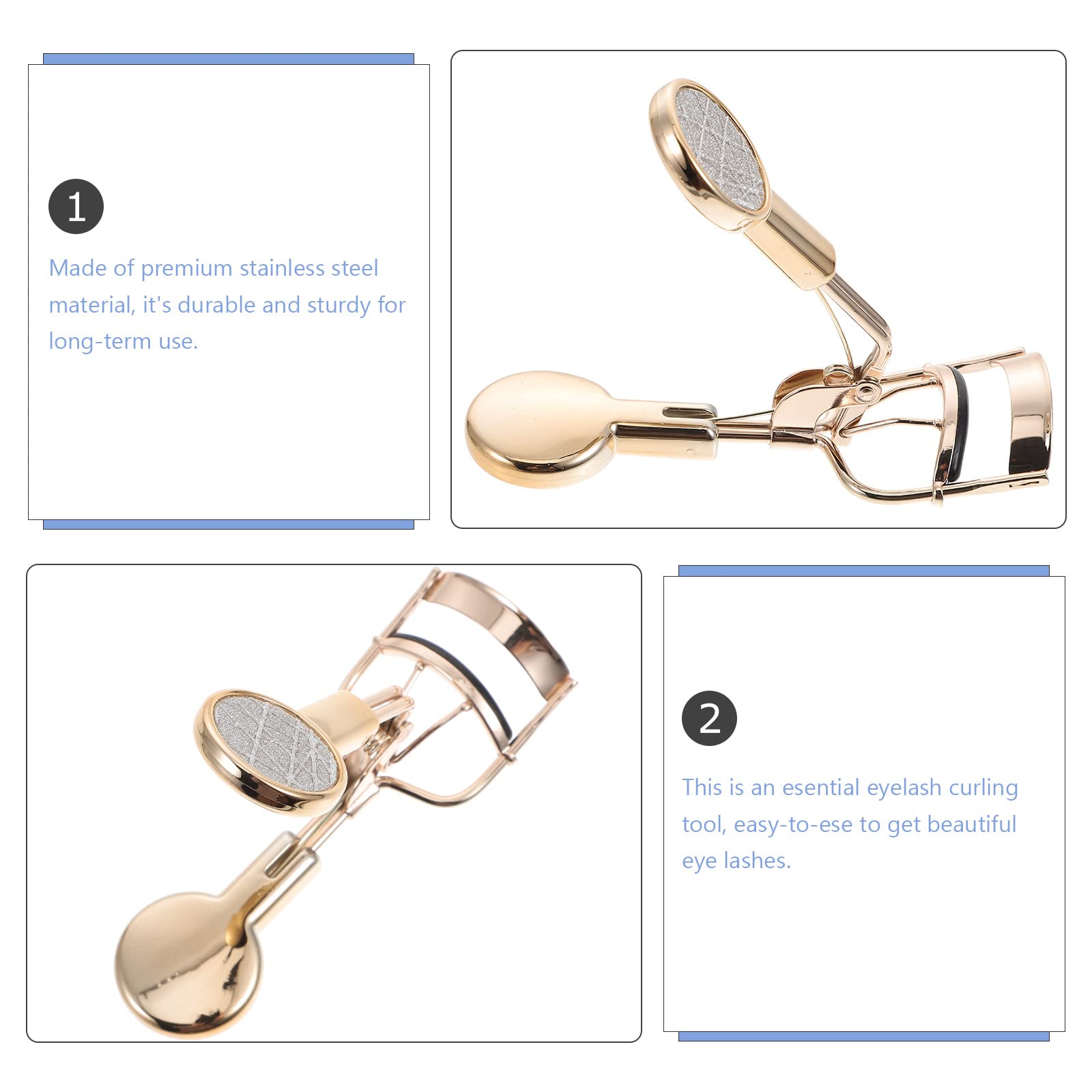EXCLUZO Professional Eyelash Curler with Non-Slip Finger Grip - Premium Makeup Tool for Perfect Lashes | Great for Home, Travel & Professional Makeup Kits