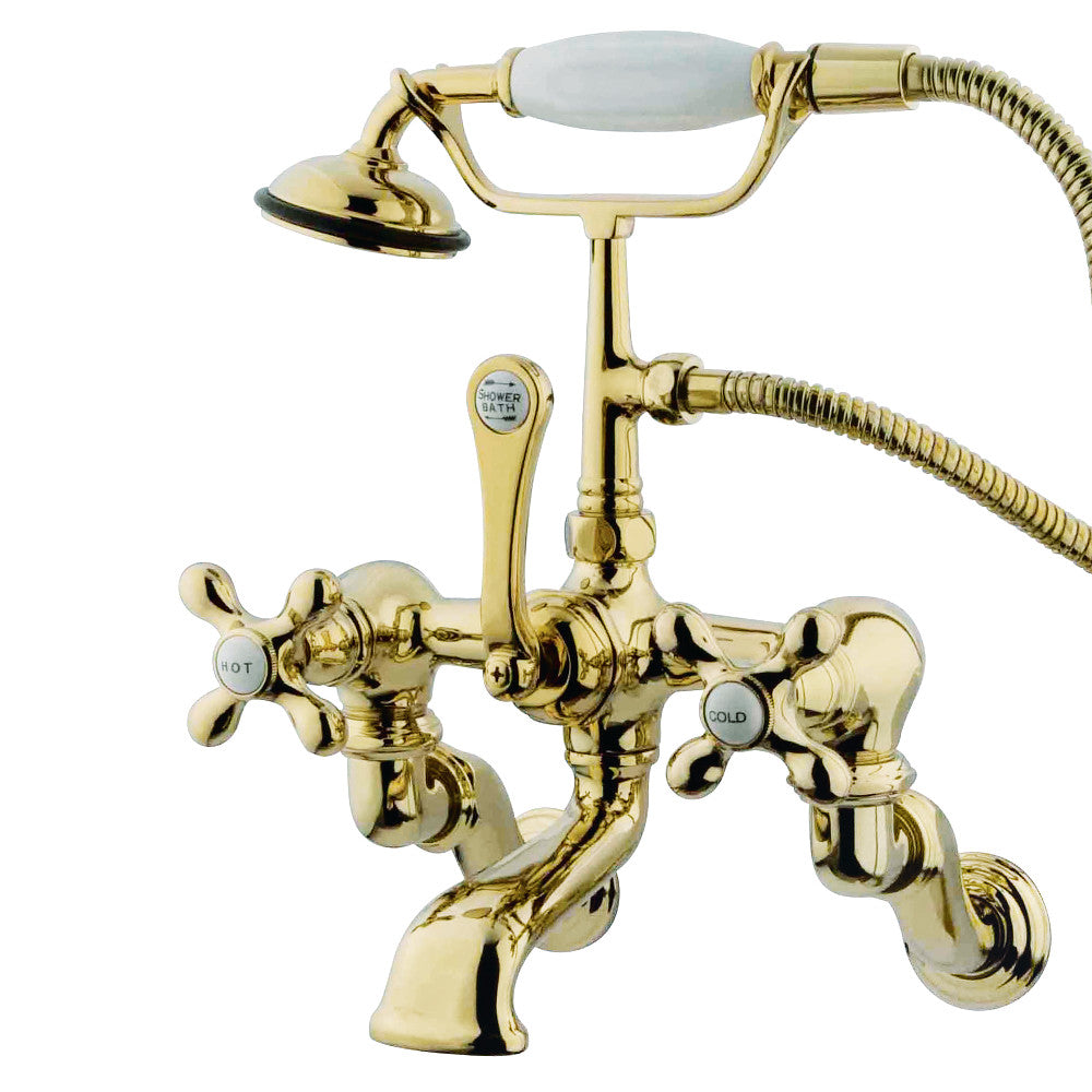 Vintage Wall Mount Clawfoot Tub Faucet with Hand Shower - Kingston Brass CC463T8 - Perfect for Bathroom Renovation & Luxury Spa Experience