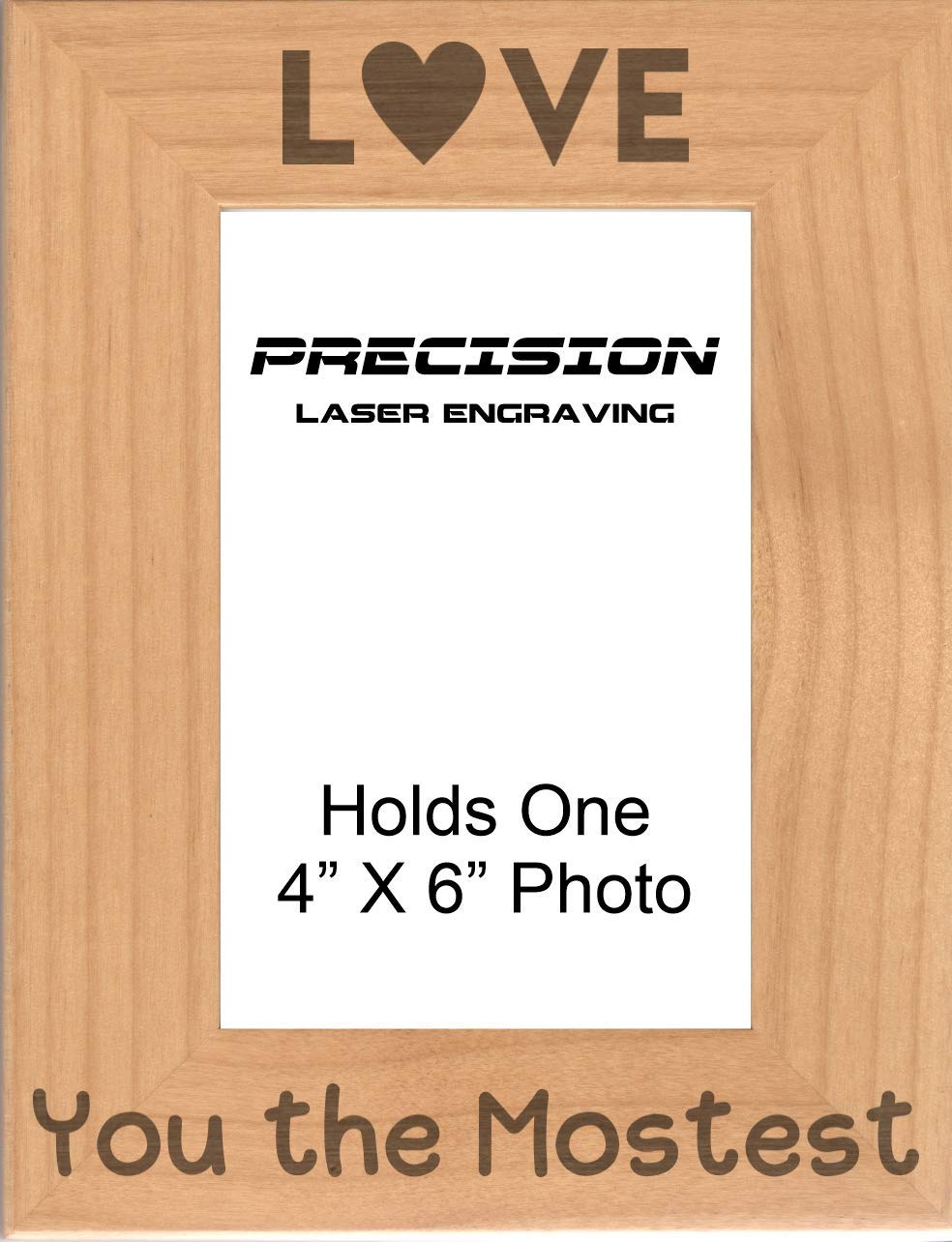 Engraved Wood Picture Frame - Couples Gift for Valentine's Day