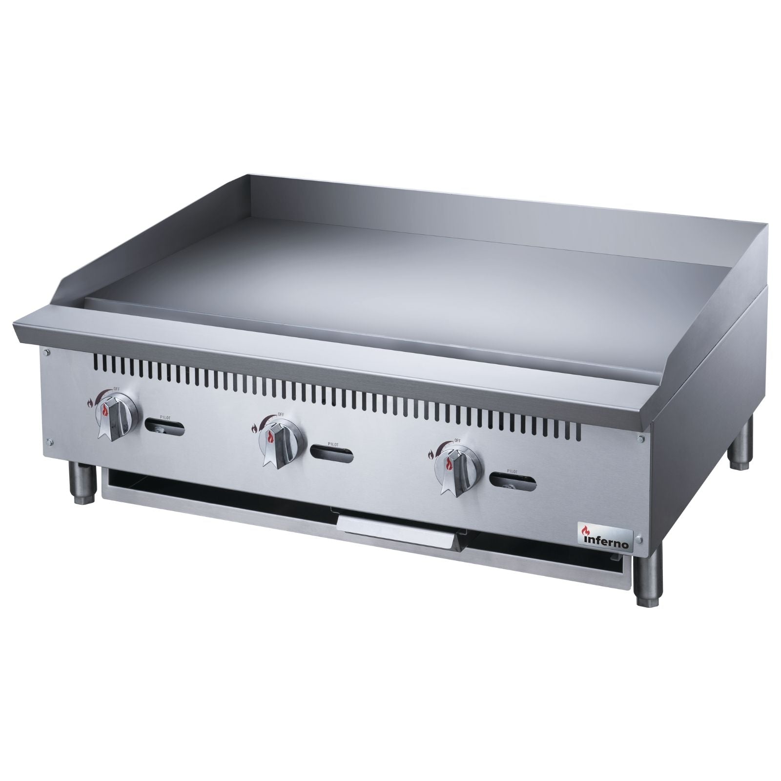 Inferno 36-Inch Commercial Countertop Griddle - 90,000 BTU Natural Gas - Perfect for Restaurants, Food Trucks & Outdoor Cooking