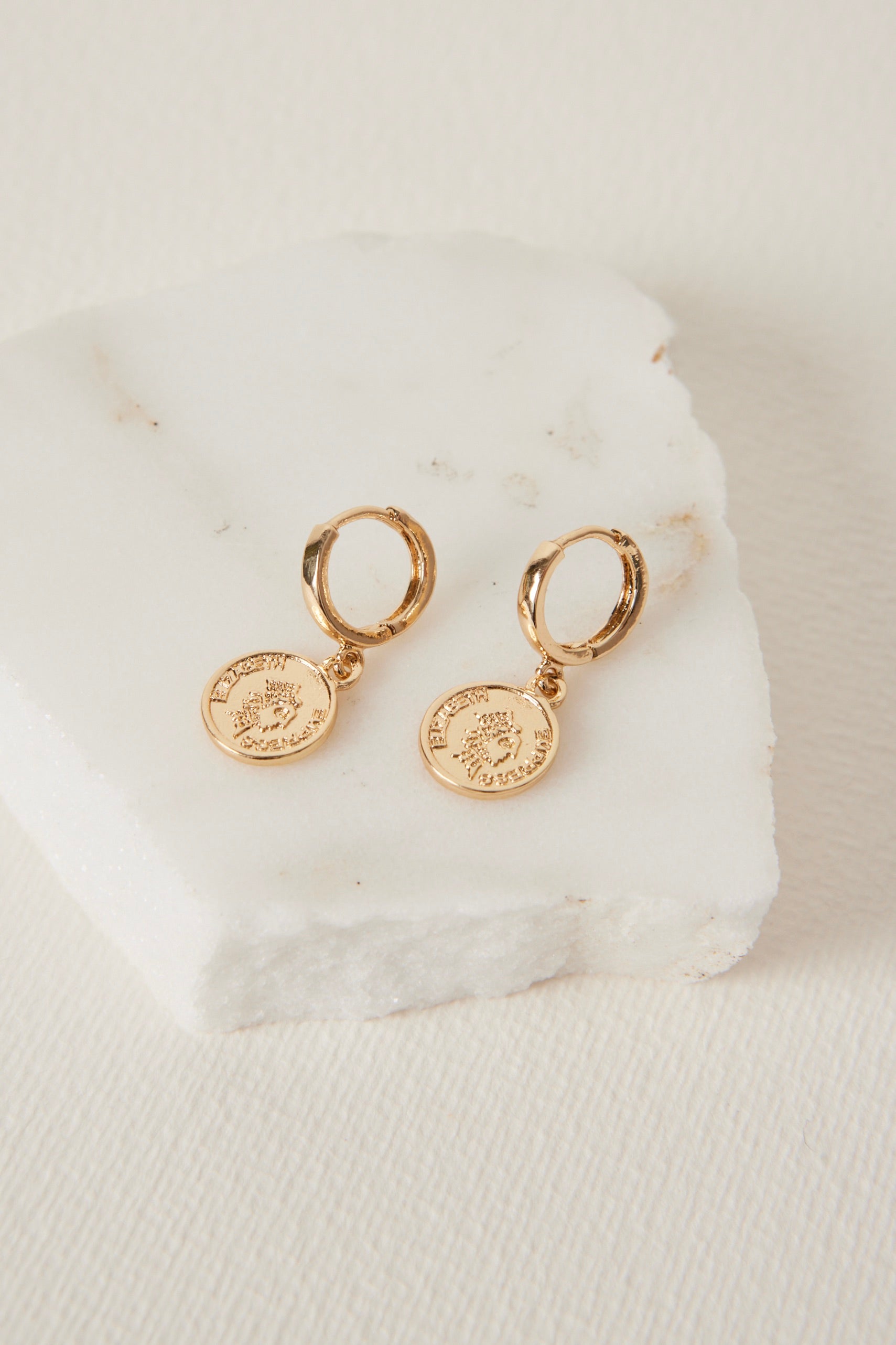 14K Gold Huggie Hoop Earrings for Women - Minimalist Coin Design, Hypoallergenic & Tarnish-Free - Perfect for Everyday Wear, Gifts & Special Occasions