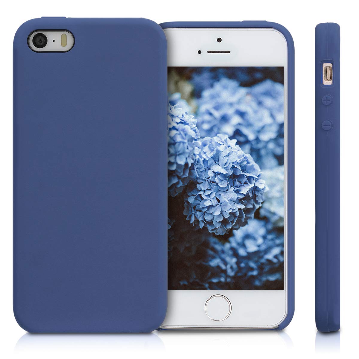 kwmobile Premium TPU Silicone Case for Apple iPhone SE (1st Gen 2016) / iPhone 5 / iPhone 5S - Soft Protective Phone Cover in Cornflower Blue - Perfect for Everyday Use, Work & Travel