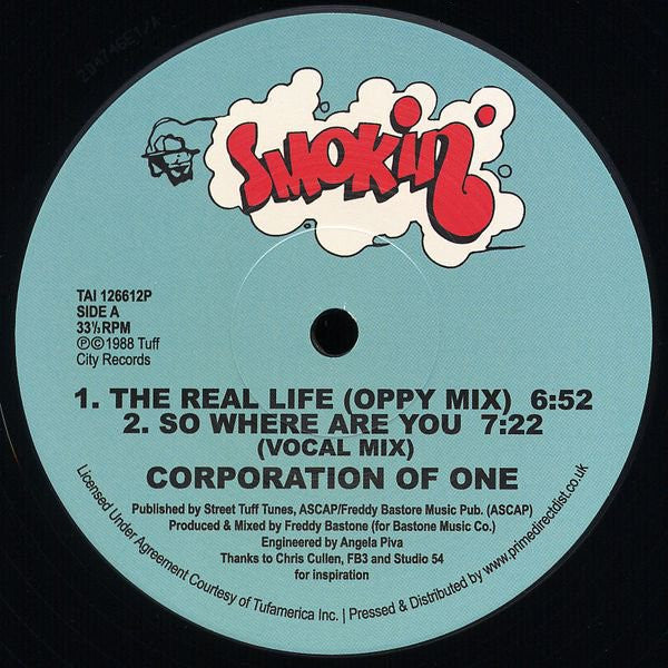 Corporation Of One – So Where Are You / The Real Life Smokin – TAI126612P Vinyl Record | Limited Edition Music Album for Collectors & Audiophiles | Perfect for Home Listening, DJ Sets & Music Enthusiasts
