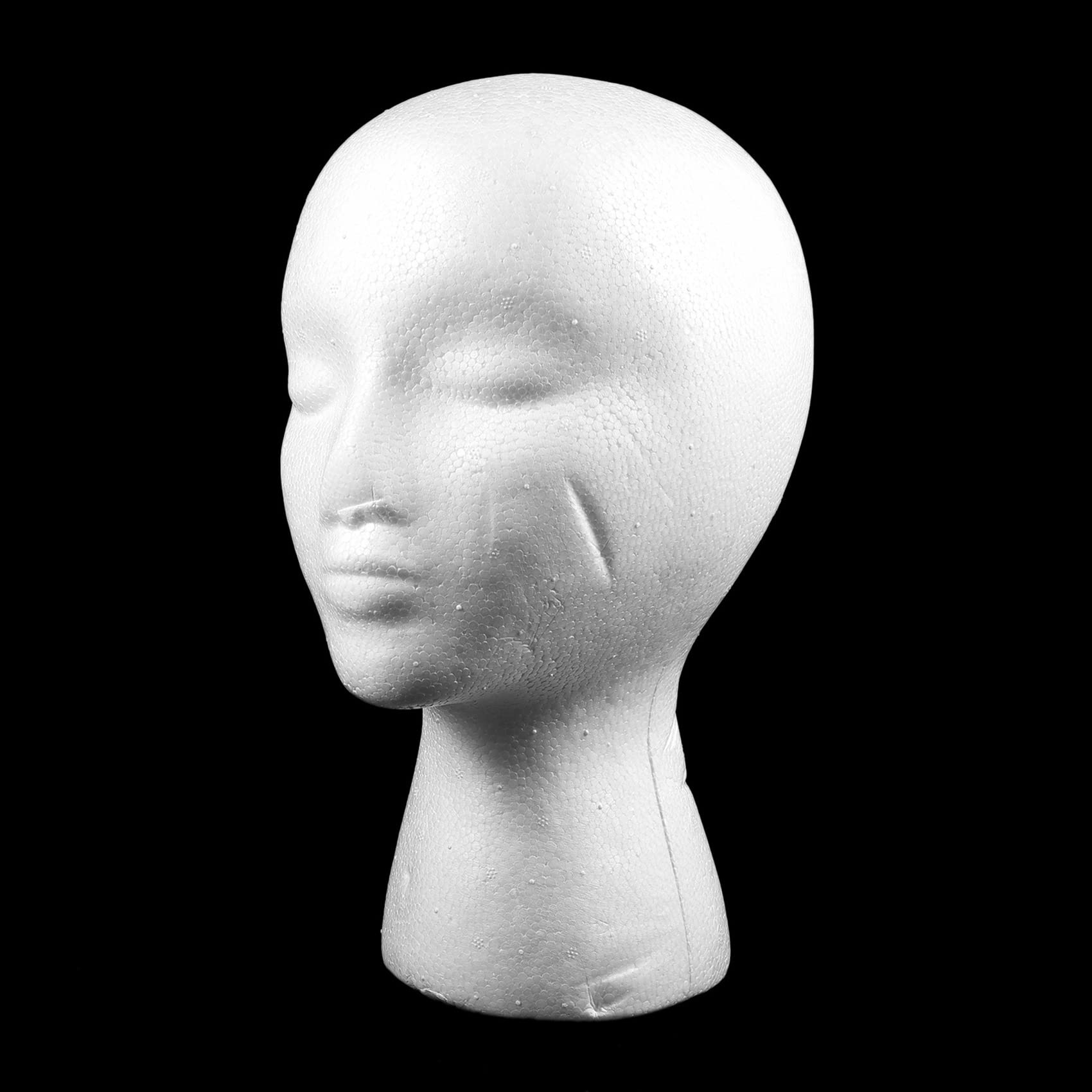 5PCS Female Foam Mannequin Head Display Stand - 27.5 x 52cm Polystyrene Wig Cap Headphone Holder for Retail Store, Salon & Window Display