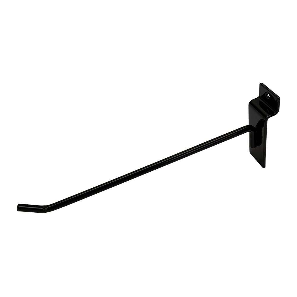 Prolinemax 2 Pack 8 Inch Black Slatwall Hooks - Heavy Duty Metal Wire Retail Display Hangers for Store Shelving, Clothing Racks & Home Organization
