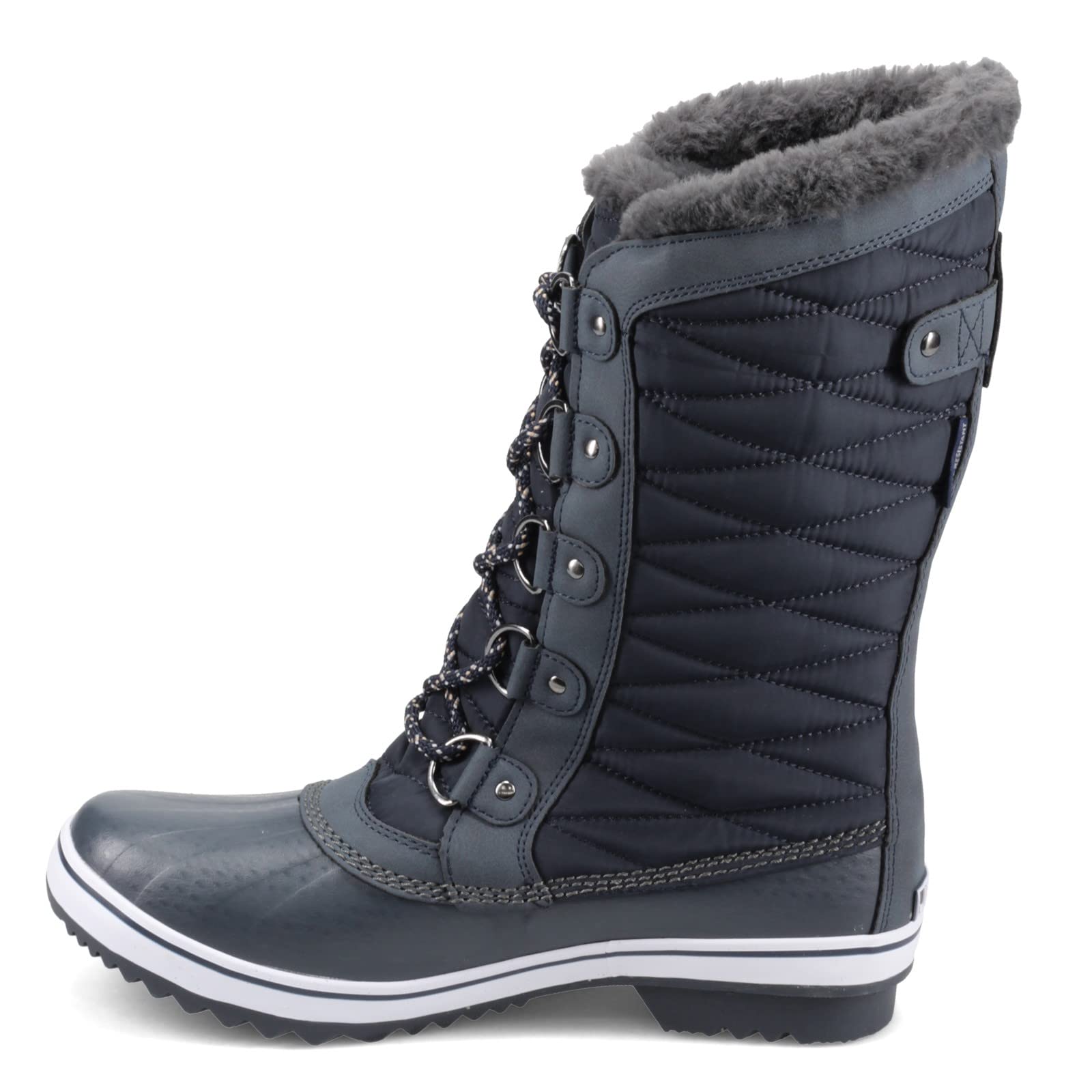 JBU by Jambu Women's Waterproof Winter Boots - Slip Resistant, Insulated Cold Weather Shoes for Snow & Rain, Comfortable Ankle Booties, Blue, Size 8.5 | Perfect for Hiking, Walking Dog & Outdoor Activities