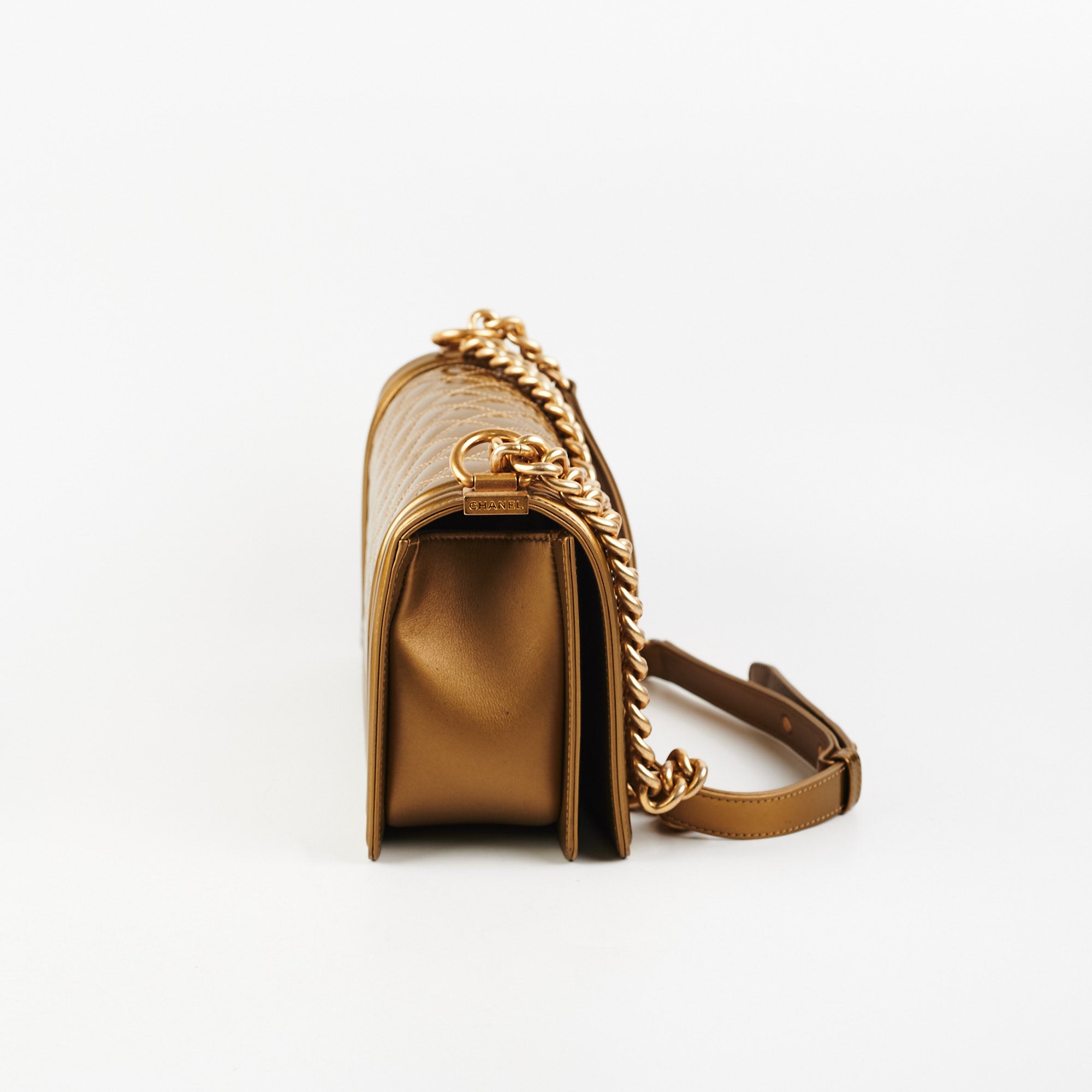 Chanel Medium Boy Flap Bag in Patent Leather with Gold Hardware - Perfect for Evening Events & Luxury Fashion Accessories