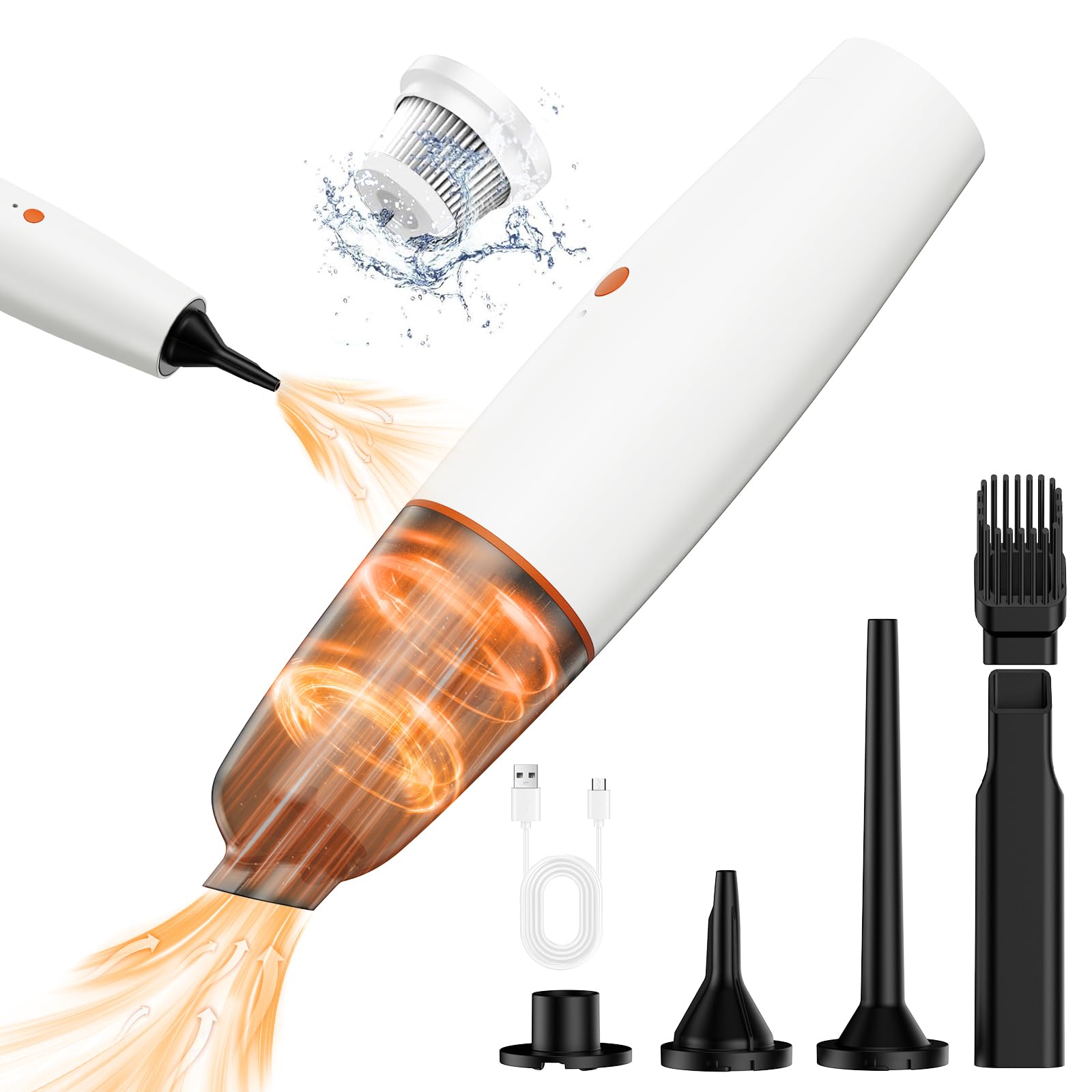 Portable Cordless Handheld Vacuum Cleaner - 20000PA Strong Suction, Rechargeable Mini Dust Buster for Car, Home & Office - Perfect for Cleaning Car Interiors, Keyboards, Sofas and Small Spaces
