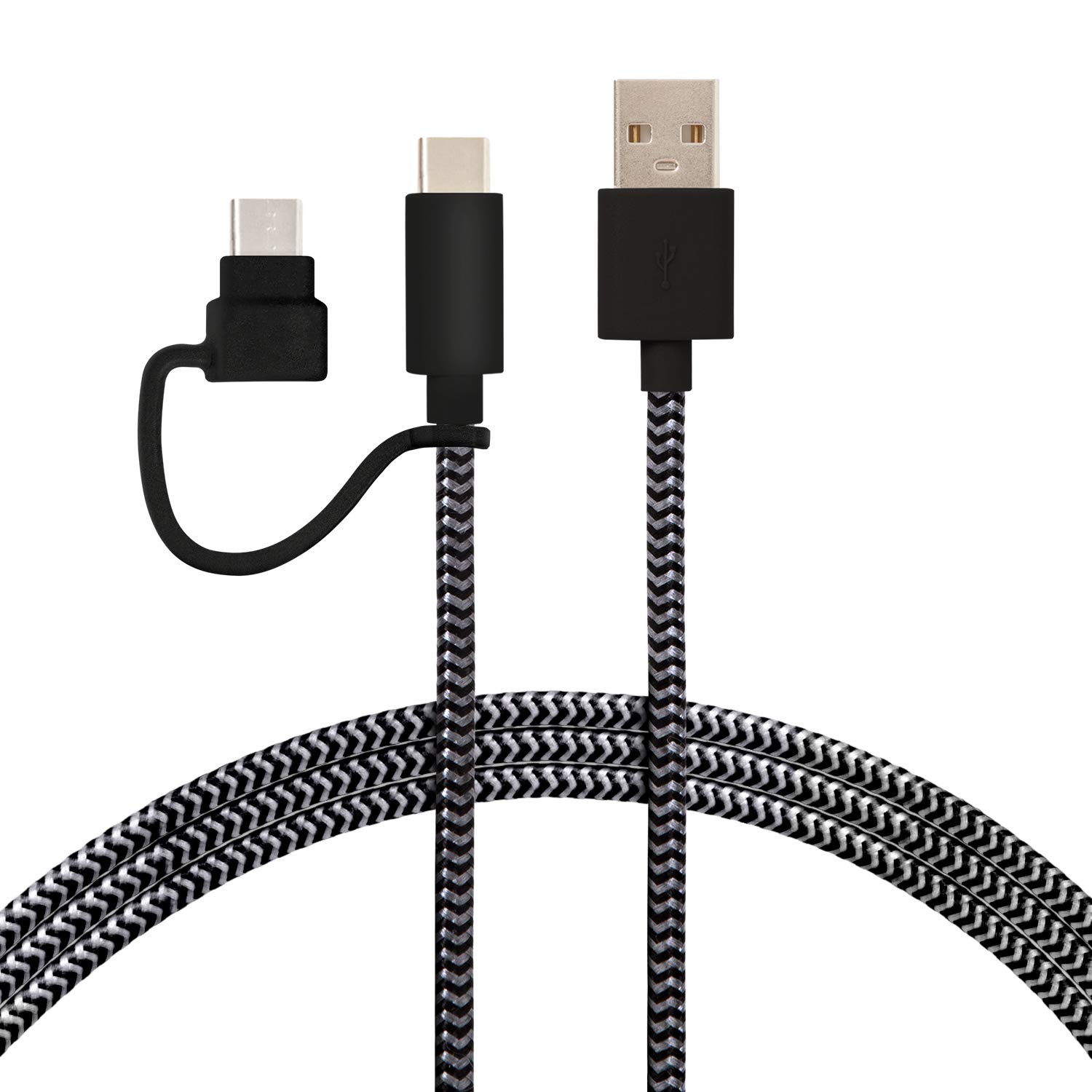 ReTrack Helix Braided Nylon USB-A to USB-C Charging Cable - 5ft Fast Charging & Data Sync Cord - Durable Micro USB Cable for Smartphones, Tablets & Laptops - Perfect for Home, Office & Travel Use