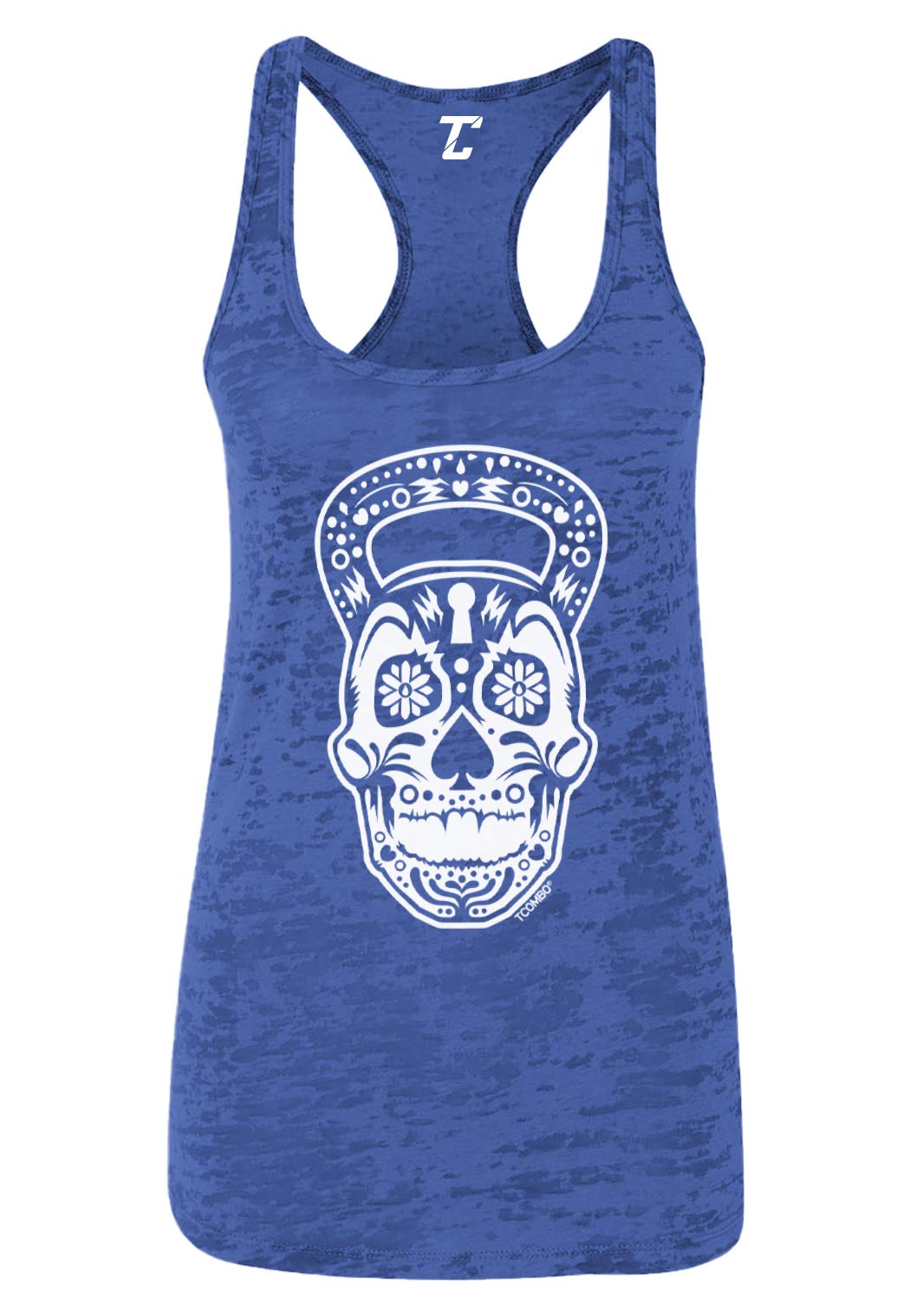 Kettlebell Skull Gym Workout Tank Top for Women - Racerback Fitness Shirt for Cross Training, Weightlifting & Home Workouts