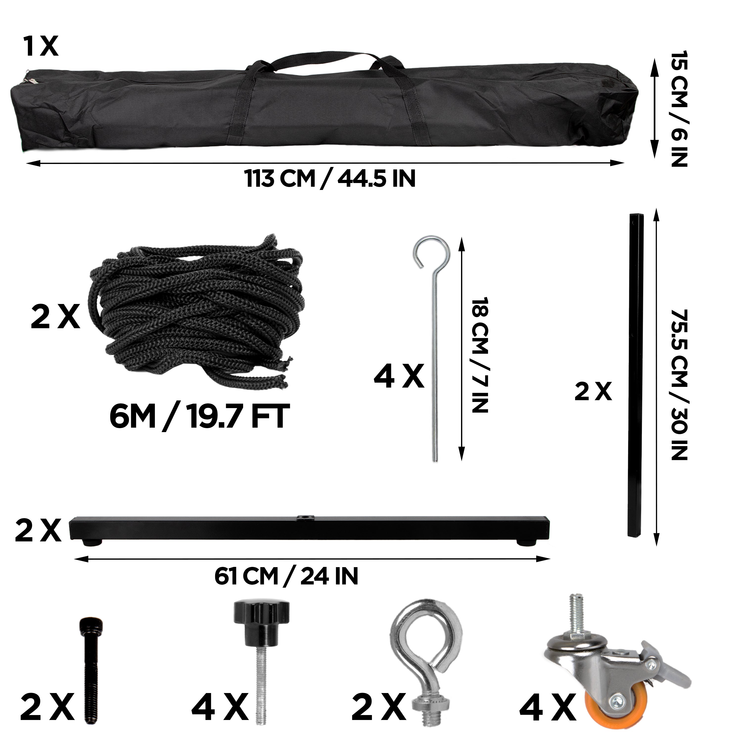 Duronic Projector Screen Accessory Kit - SFPS Replacement Parts, Tripod Hooks, Screws, Rope & Wall Mount for Home Theater & Outdoor Movie Nights | Includes Carry Bag for Easy Transport | Perfect for Presentations, Backyard Cinema & Portable Projection Setup