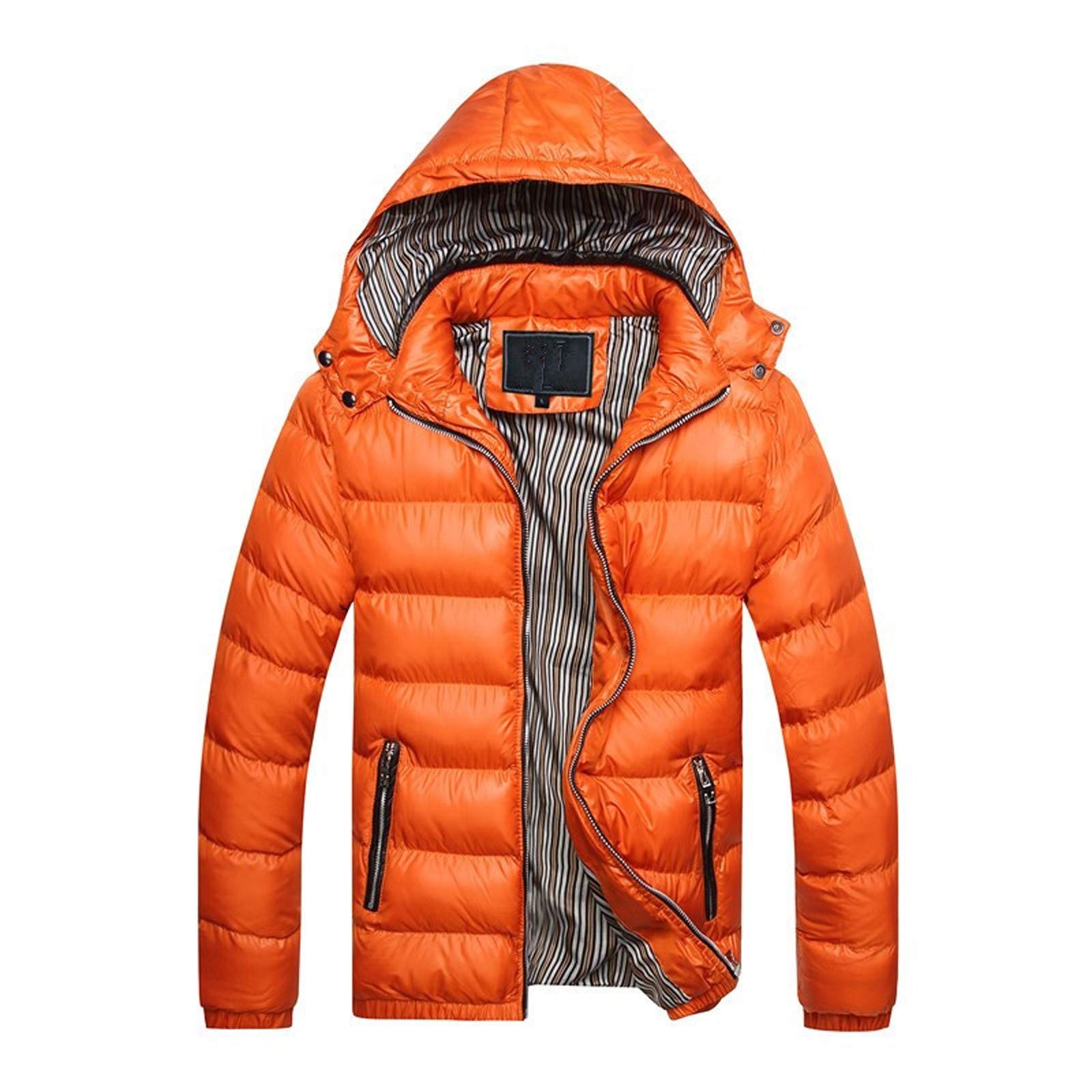 Men's Warm Winter Coat with Removable Thickened Hood - Cotton Padded Jacket for Cold Weather | Outdoor Activities, Snow Sports & Daily Wear