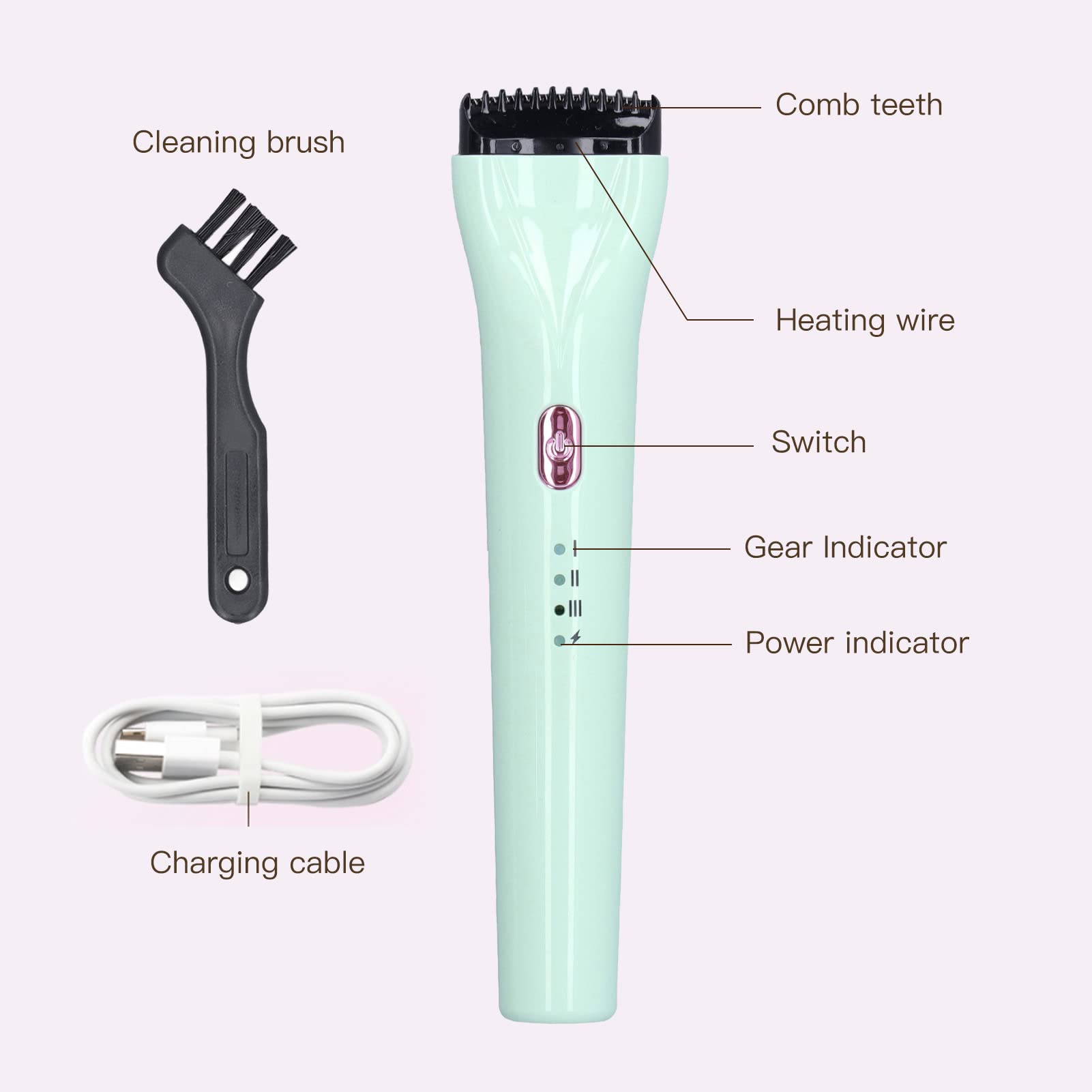 EXCLUZO Rechargeable Heated Electric Eyelash Curler - Curved Design for Perfect Lashes, Green Makeup Tool for Women | Great for Home, Travel & Professional Use