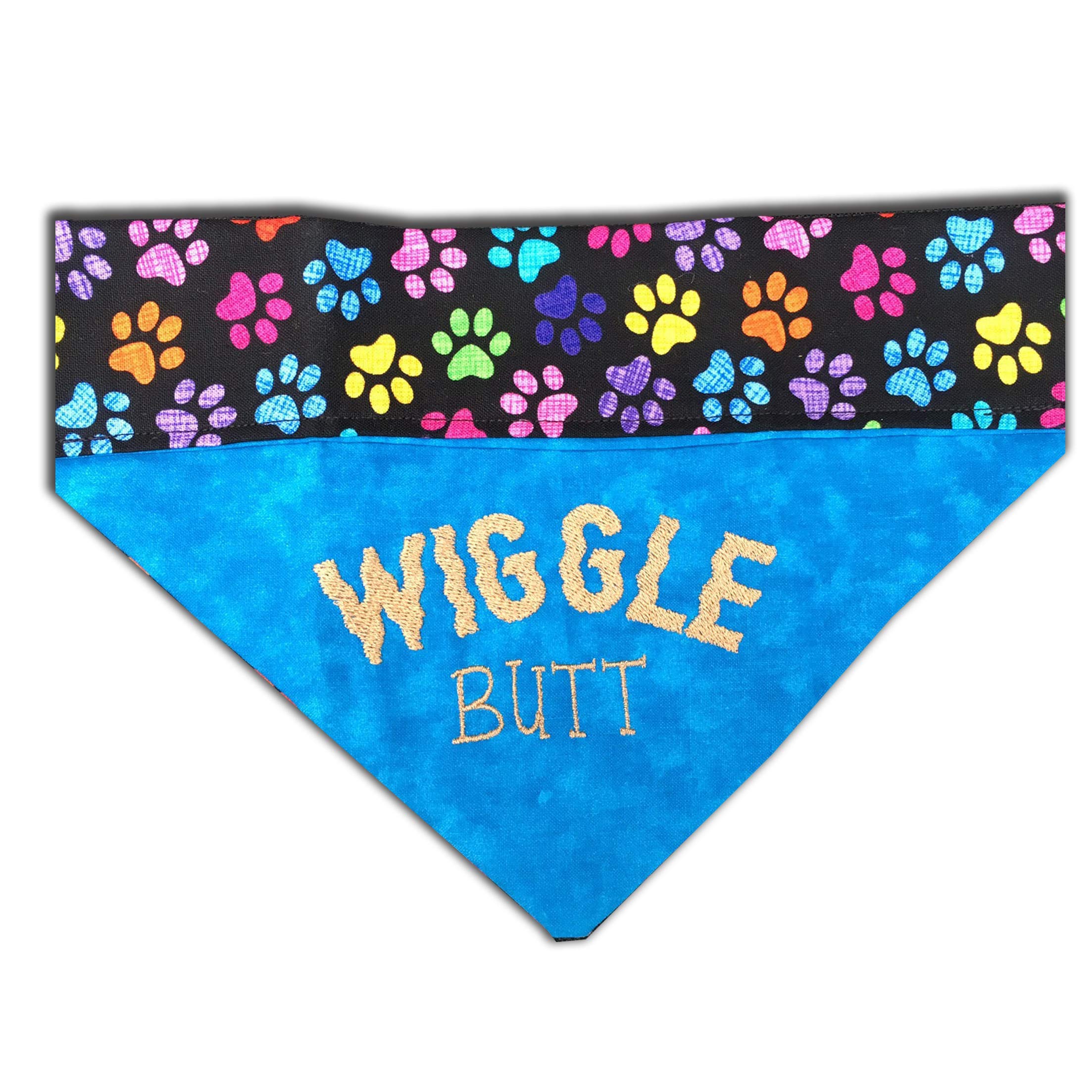 Funny Embroidered Personalized Dog Bandana - Wiggle Butt Bandana, Over-the-Collar Pet Accessory for Small Medium Large Dogs - Perfect for Walks, Parties & Photo Shoots