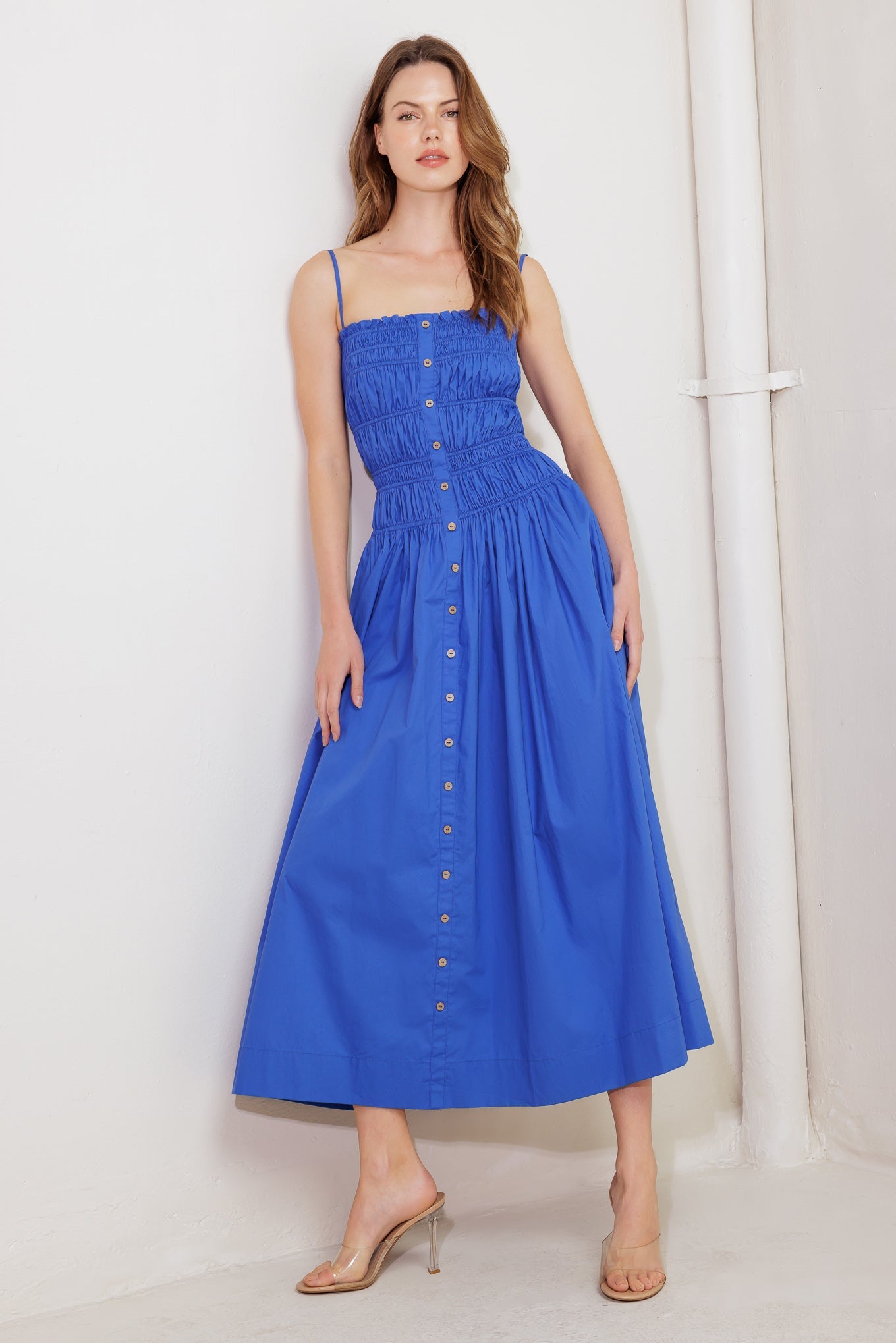 MOONLIGHT MIDI DRESS in Cobalt Blue - Elegant Women's Party Cocktail Dress for Evening Events & Special Occasions