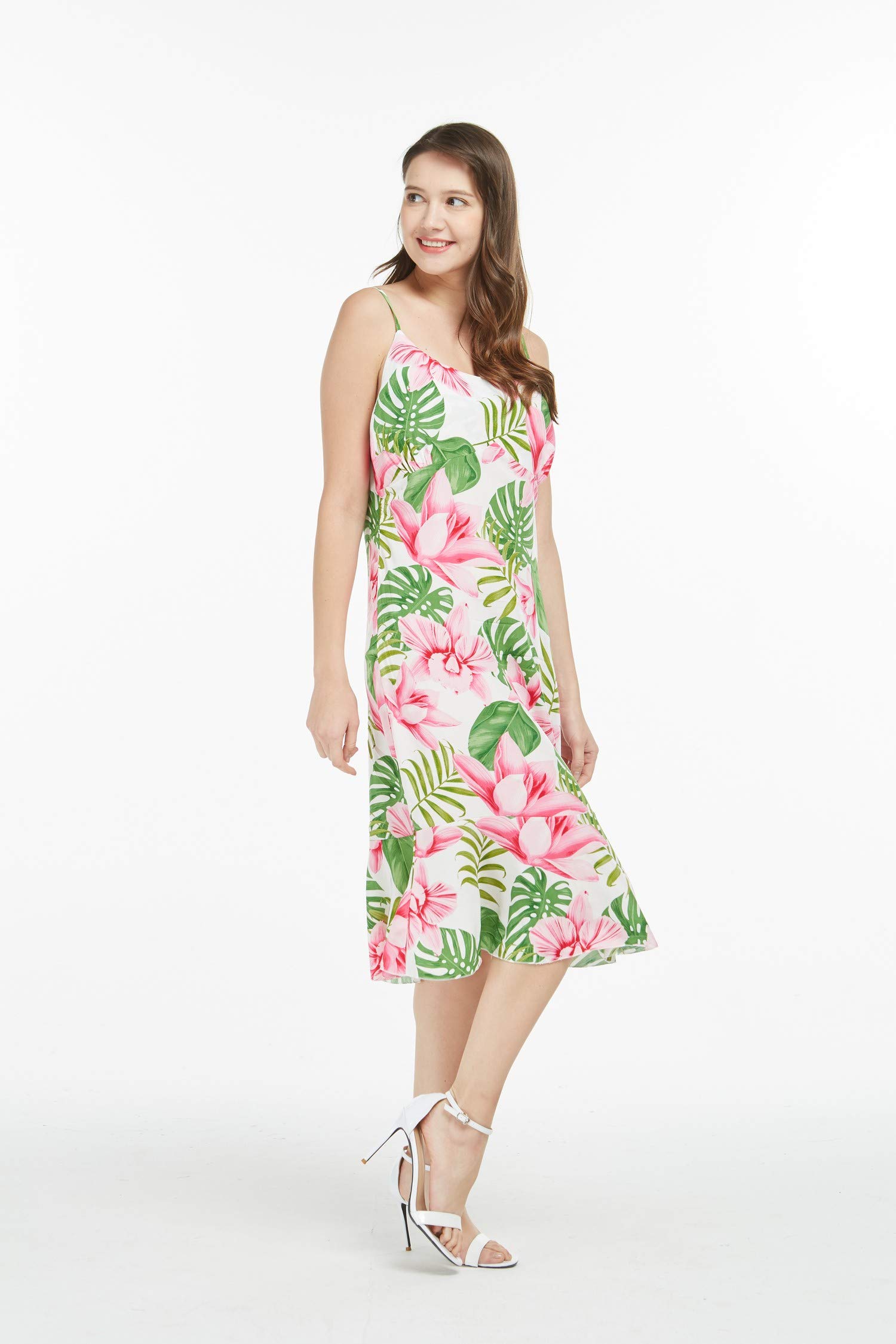 Hawaiian Mermaid Ruffle Dress for Women - Floral Lotus & Orchid Print - Beach Party, Vacation, Summer Outfit