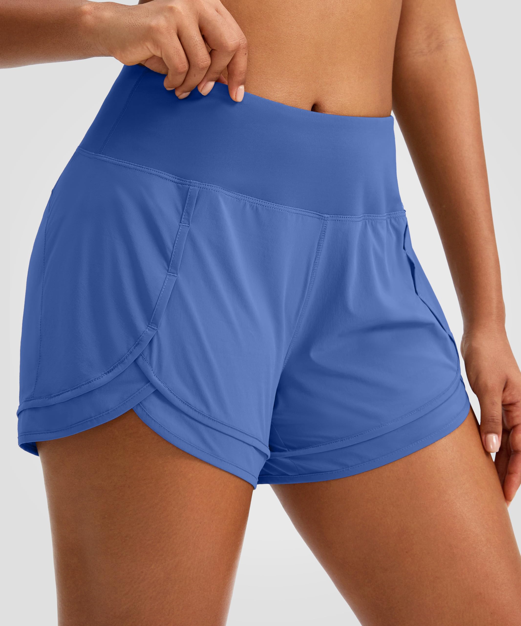 High Waisted Running Shorts for Women - 3 Inch Quick-Dry Gym Workout Shorts with Zipper Pocket | Perfect for Jogging, Yoga & Outdoor Activities