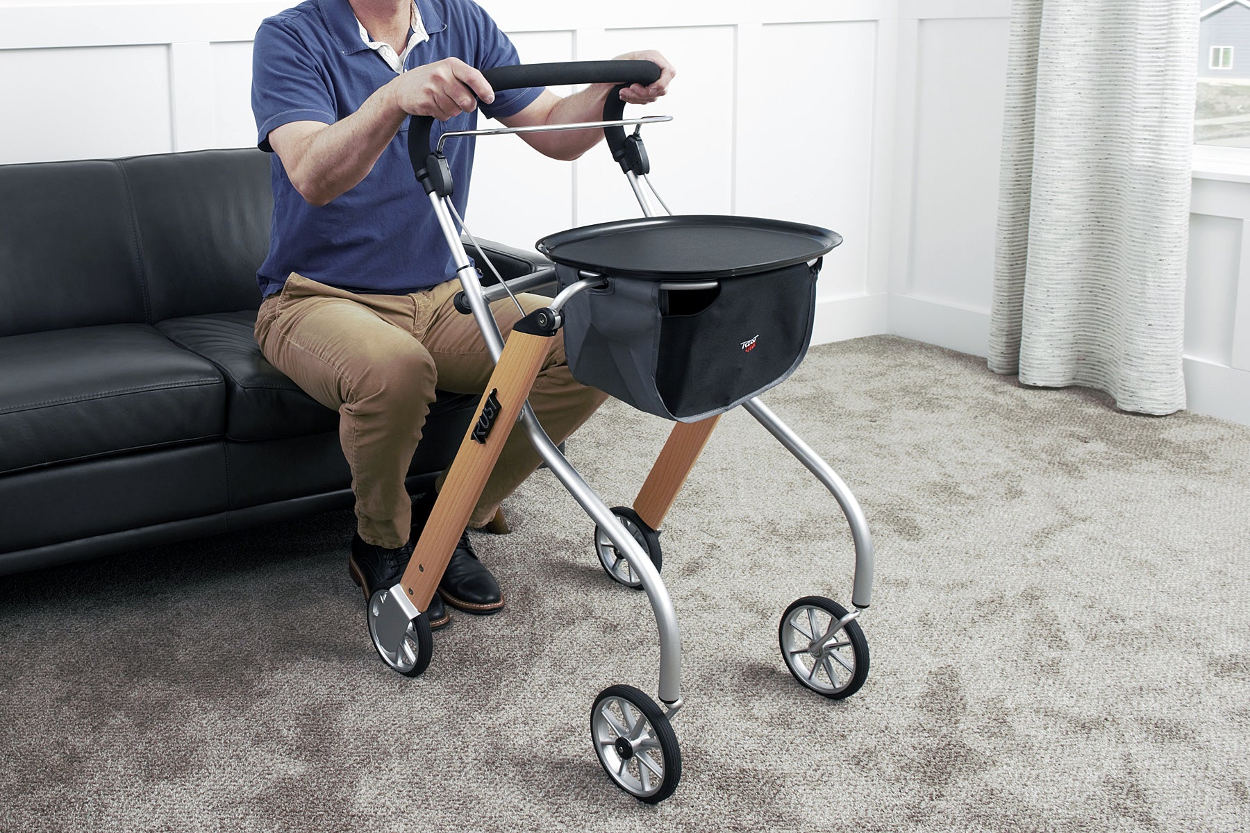Best Indoor Rollator Walker for Seniors - Lightweight Mobility Aid with Seat & Basket - Ideal for Home Use, Shopping, and Daily Support