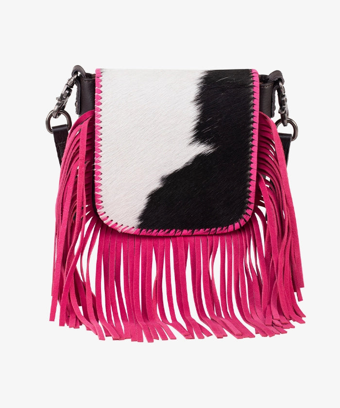 Montana West Genuine Leather Fringe Crossbody Bag with Hair-On Hide - Stylish Boho Purse for Women, Perfect for Music Festivals & Casual Outings