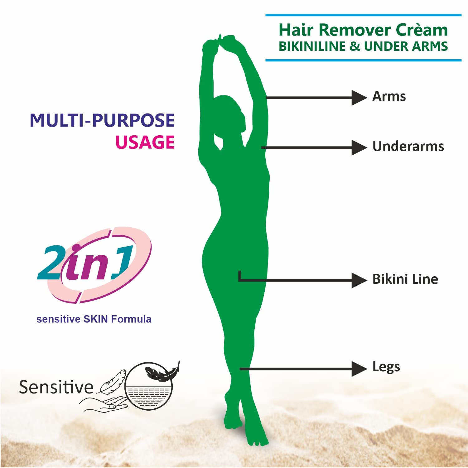 Securteen ISO Certified Hair Removal Cream with Pansy & Chamomile Extract - Gentle Formula for Sensitive Skin | Bikini Line & Underarm Hair Remover | 60g | Perfect for At-Home Smoothing & Pre-Vacation Prep