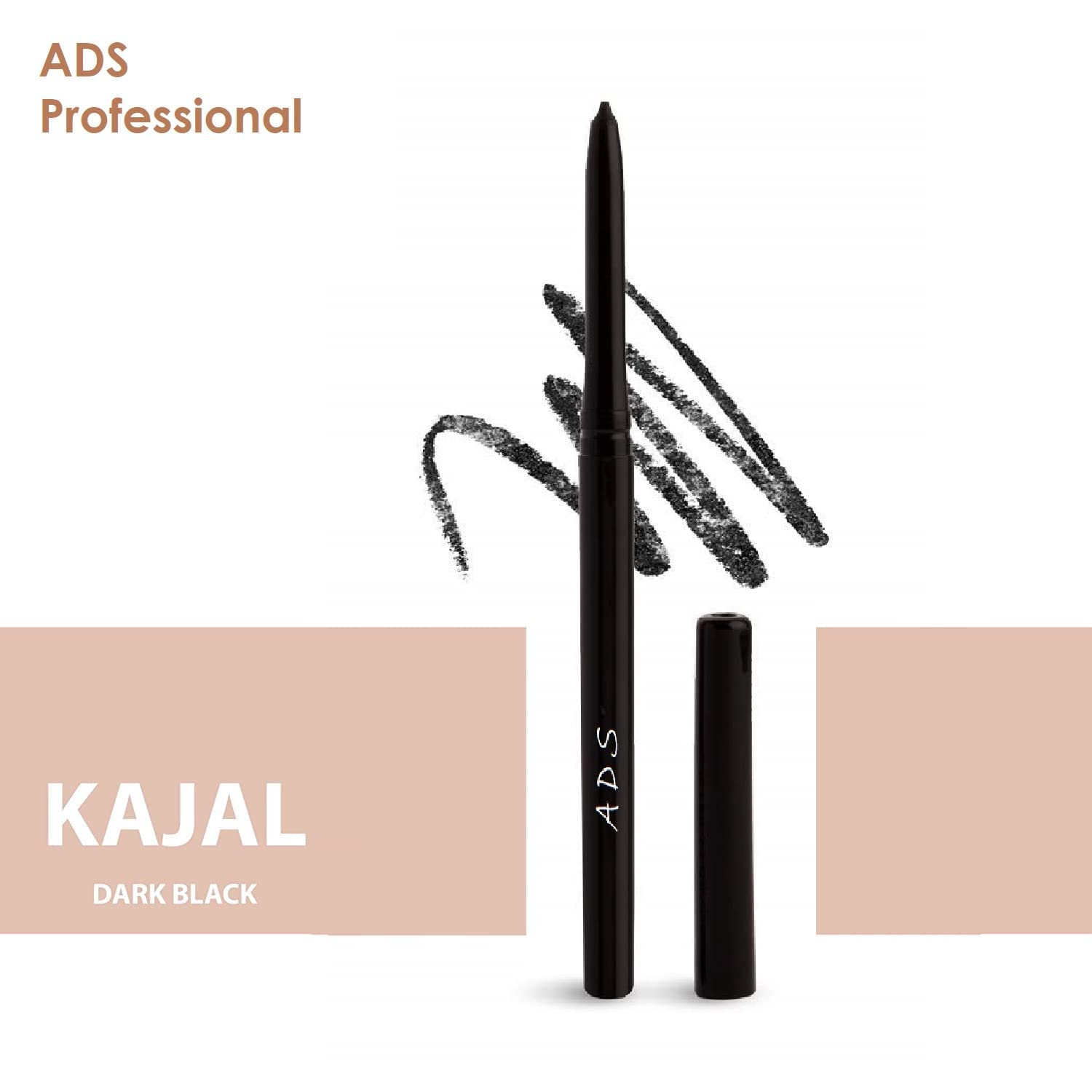 MASTADI ADS Long Lasting 12HR Kajal Eye Care (Pack of 1) + 3-in-1 Eyeliner, Kajal & Mascara Combo - Waterproof Smudge Proof Eye Makeup for Day & Night Wear
