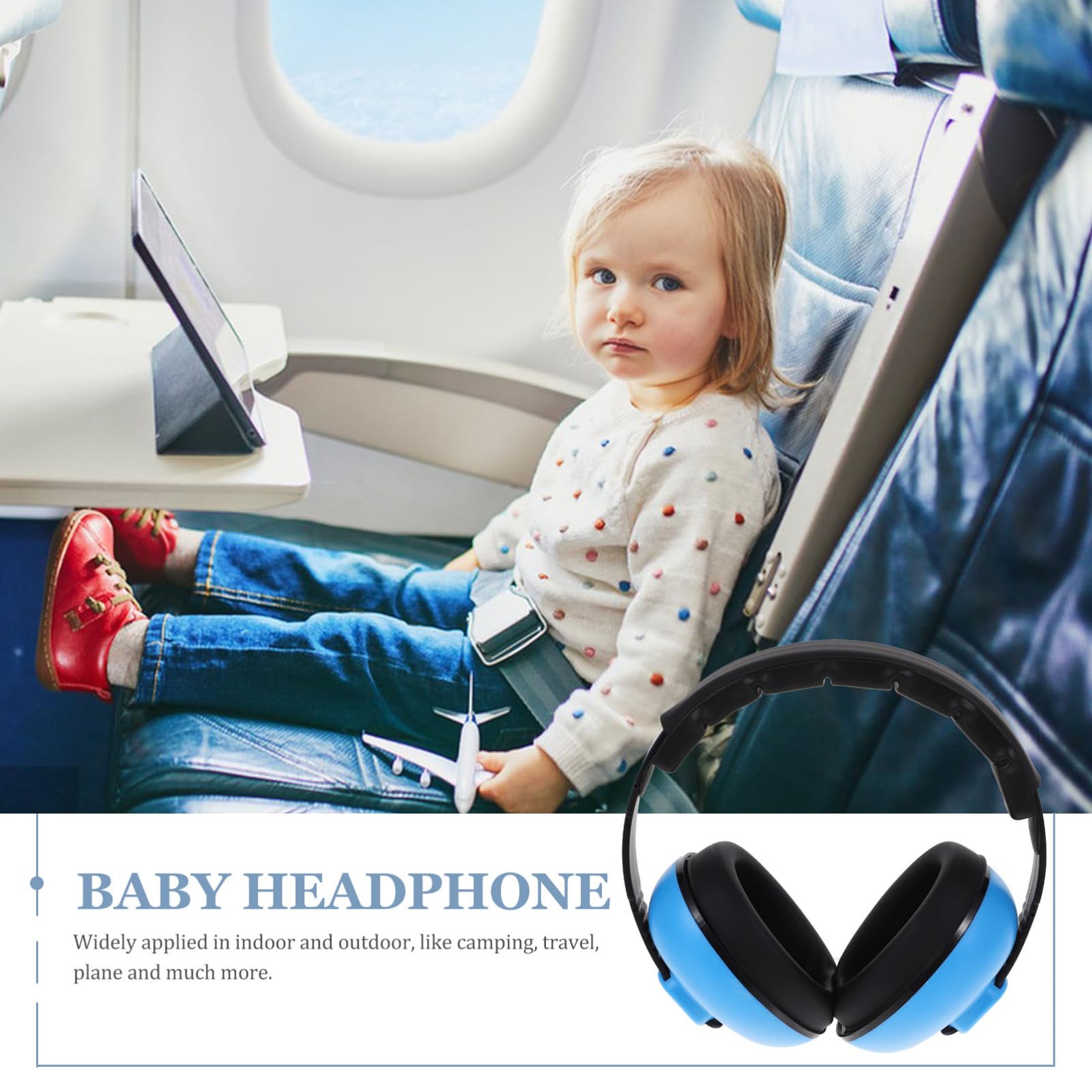 IWOWHERO Baby Noise Cancelling Headphones - Comfortable Ear Protection for Toddlers & Kids - Perfect for Airplane Travel, Studying & Loud Events