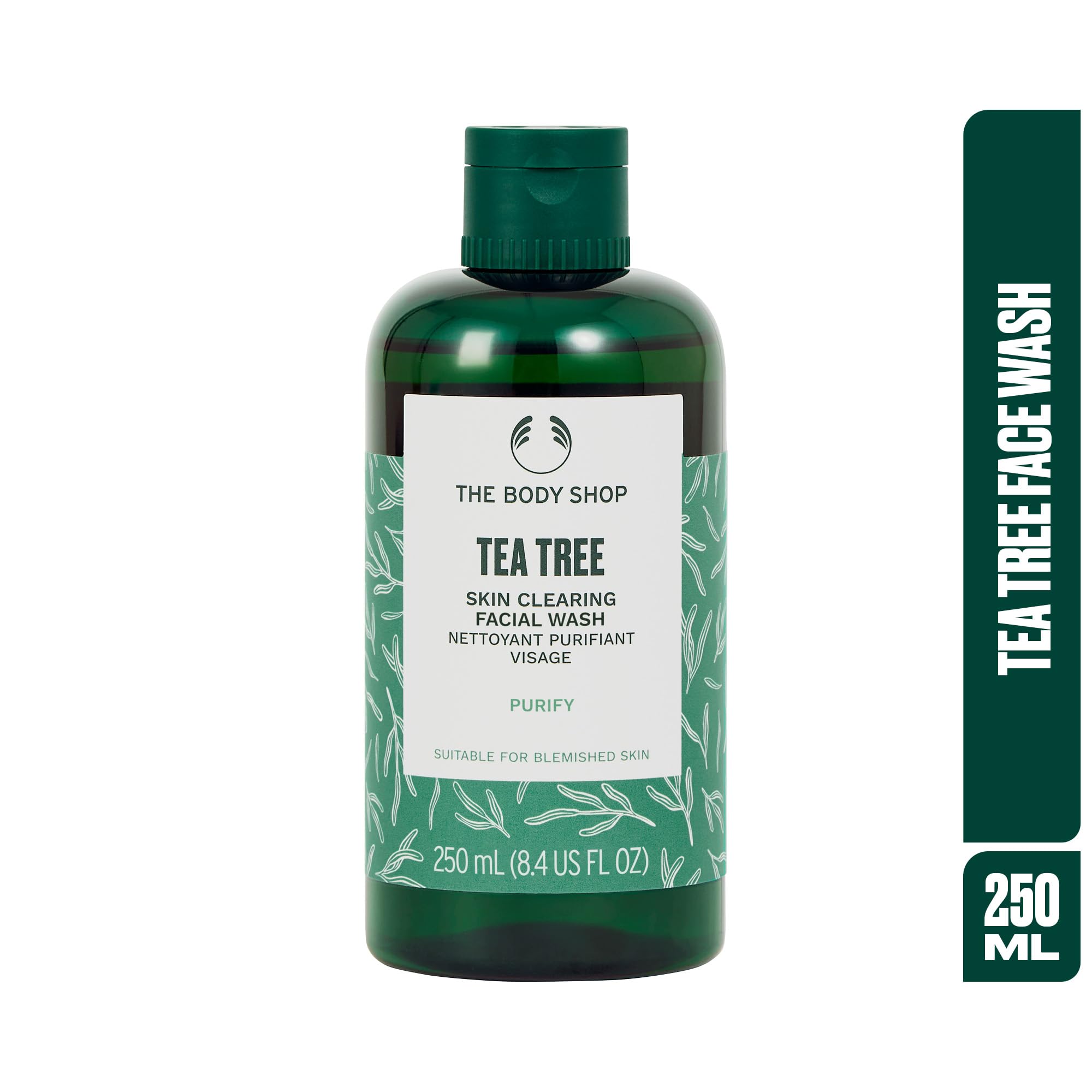 The Body Shop Tea Tree Skin Clearing Facial Wash – Purifying Vegan Face Wash for Oily, Blemished & Acne-Prone Skin – 8.4 oz – Deep Cleansing & Oil Control for Daily Skincare Routine