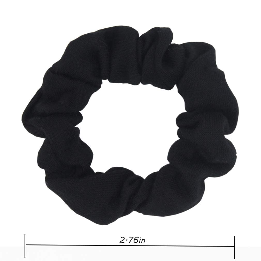 SETTER Cotton Hair Scrunchies - Soft Jersey Fabric Ponytail Holders for Women | Elastic Hair Ties in Solid Colors | Perfect for Workouts, Office & Everyday Use