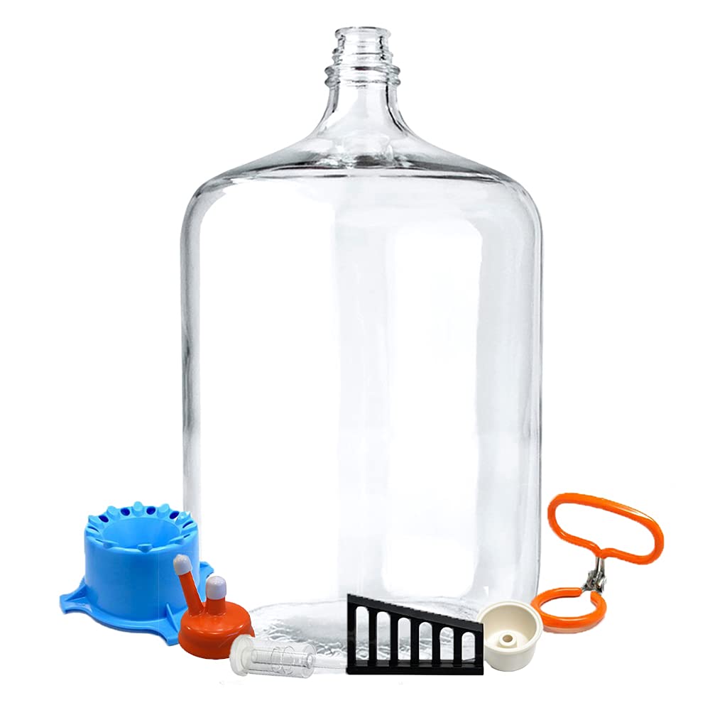 Home Brew Ohio 6.5 Gallon Glass Carboy with Deluxe Accessories - Premium Fermentation Kit for Beer, Wine & Mead Making - Perfect for Home Brewing, Craft Beer & Winemaking Enthusiasts