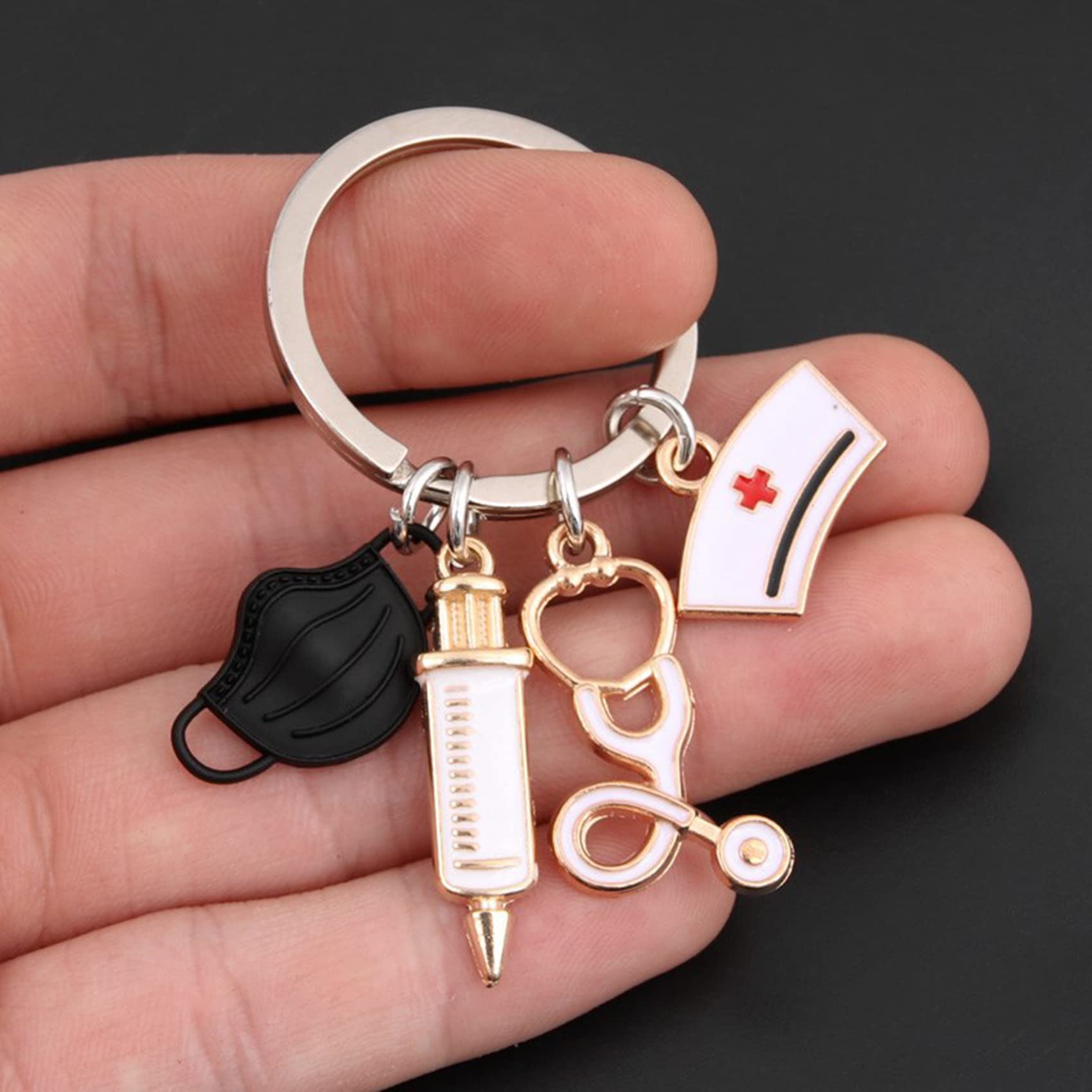 XUEQI Nurse Keychain - Stethoscope & Syringe Charm Keyring for Nurses, Perfect Graduation Gift for Nursing Students - Ideal for Nurses Week, Medical Professionals & Healthcare Workers